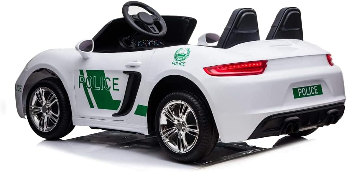 DERAK SUPER SPORT XXL POLICE RIDE ON CAR COUPLE SEATS OFFICIALLY LICENSED KEY START EVA WHEELS BLUETOOTH LED