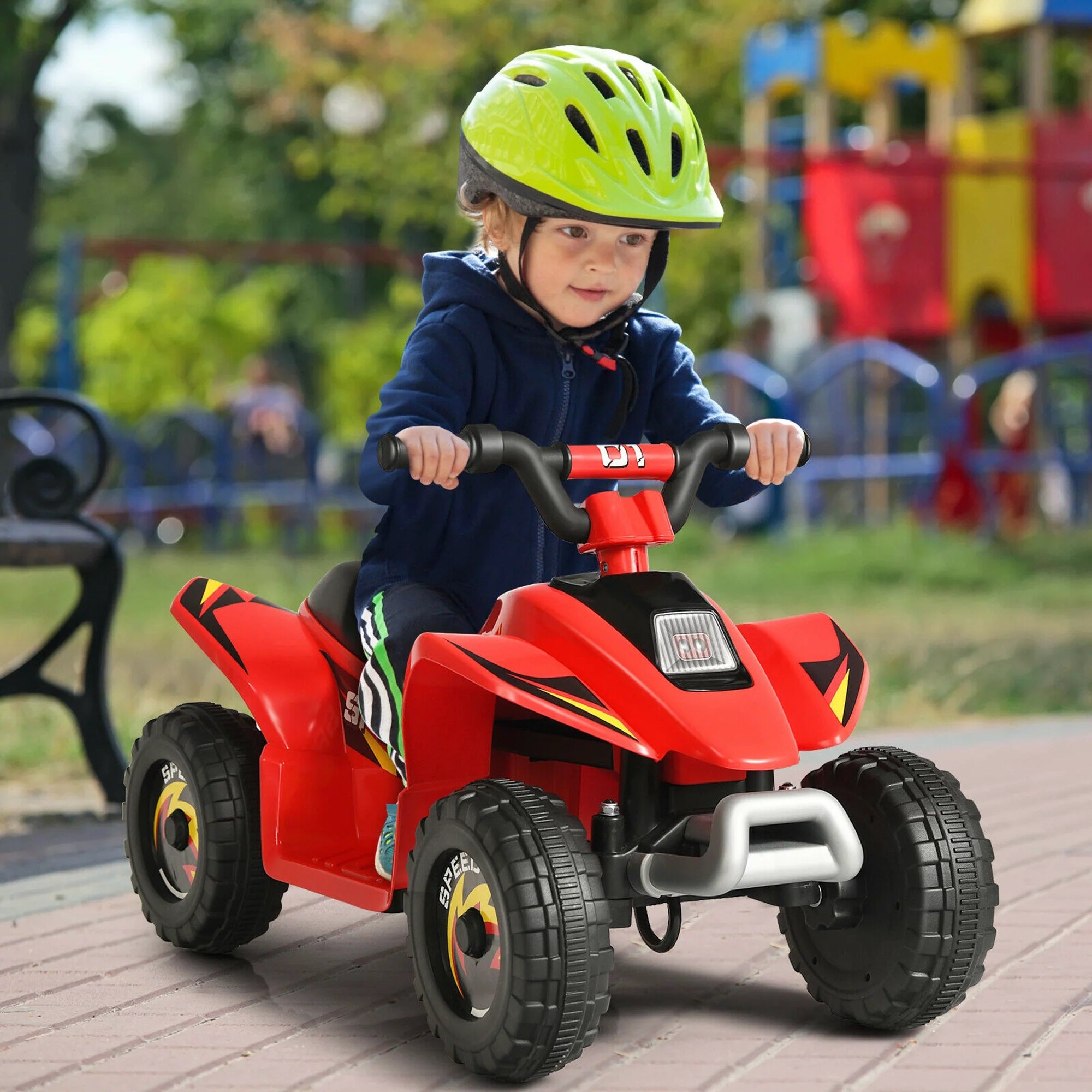 Electric Mini ATV Quad Beach Car Ride-On with Forward and Backward Control Suitable for 3-Year Old Kids