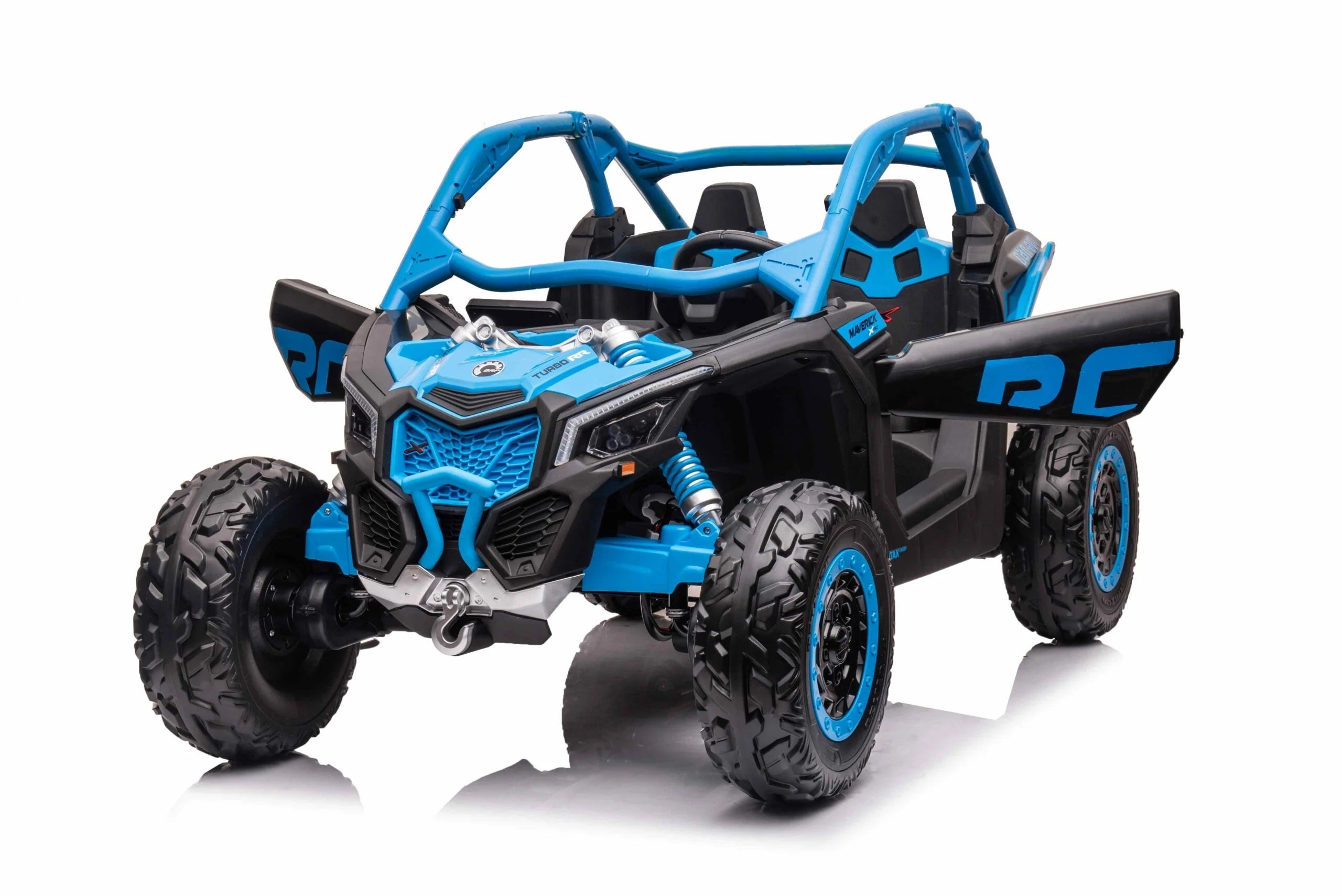 Rev Up the Fun: LX Performance Can-Am Maverick 4WD Edition 2-Seater Kids Ride-on Buggy with Leather Seats and RC Control - DERAKBIKES