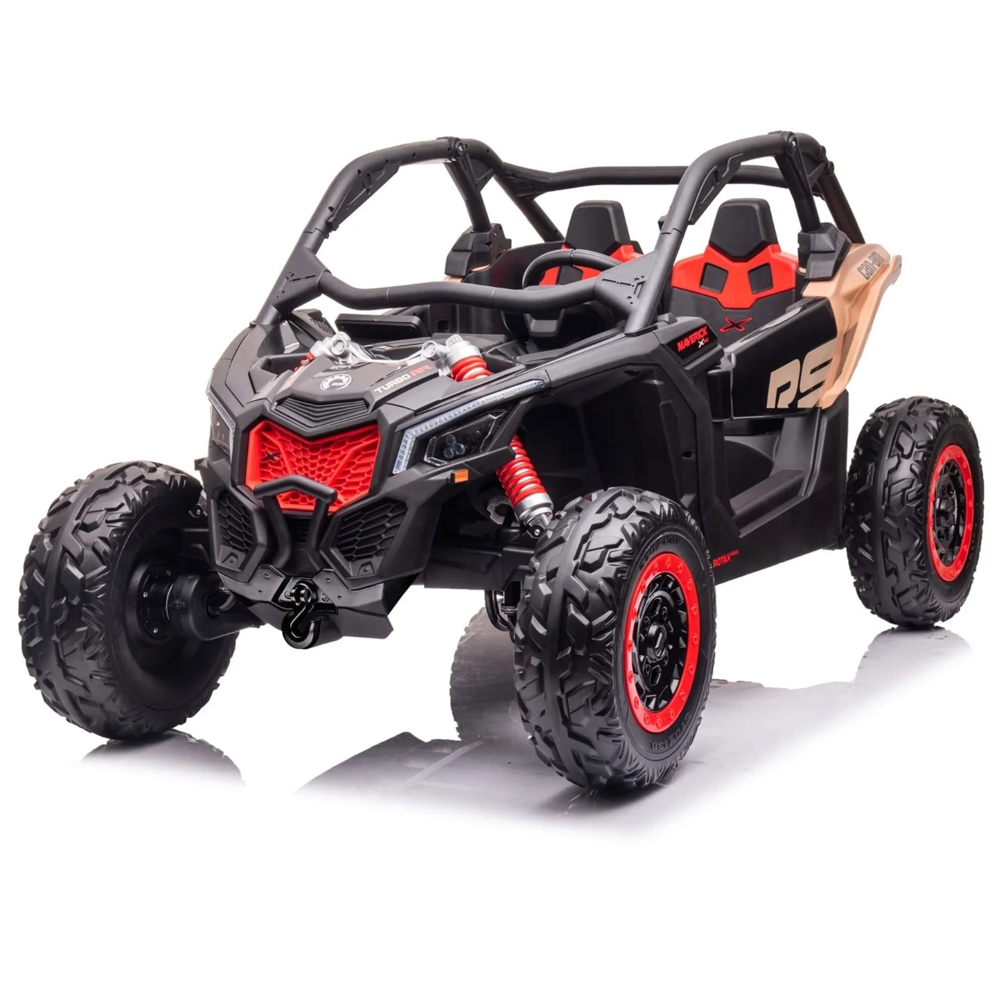 Rev Up the Fun: LX Performance Can-Am Maverick 4WD Edition 2-Seater Kids Ride-on Buggy with Leather Seats and RC Control