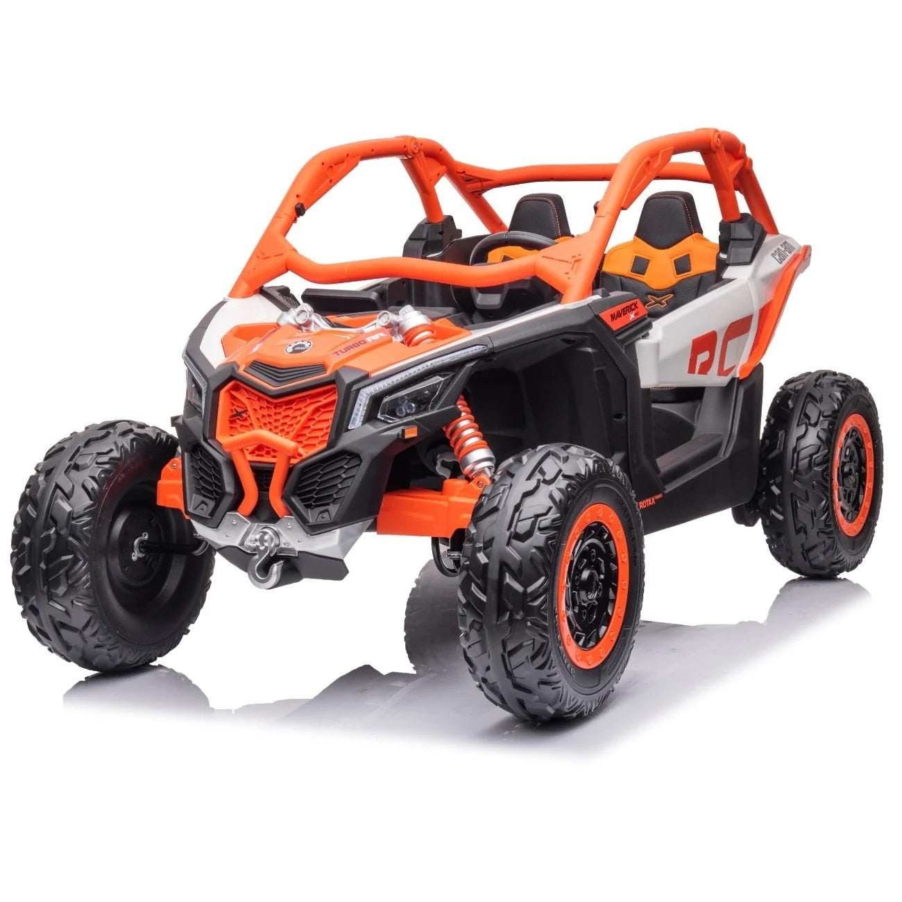 Rev Up the Fun: LX Performance Can-Am Maverick 4WD Edition 2-Seater Kids Ride-on Buggy with Leather Seats and RC Control - DERAKBIKES