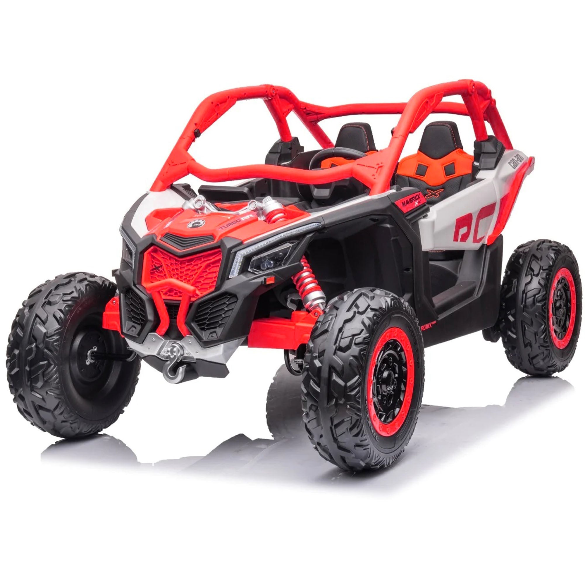 Rev Up the Fun: LX Performance Can-Am Maverick 4WD Edition 2-Seater Kids Ride-on Buggy with Leather Seats and RC Control