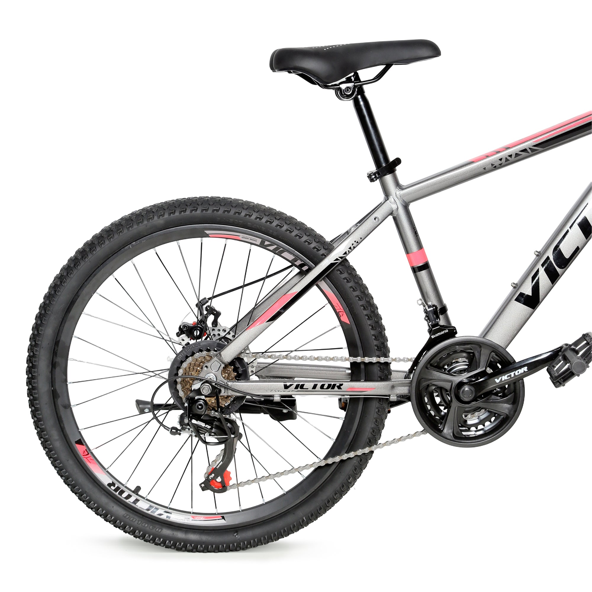 Derak Victor24-inch new addition Youth/Adult Mountain Bike, 7-21 Speeds tourny By DerakBikes (24, SILVER)
