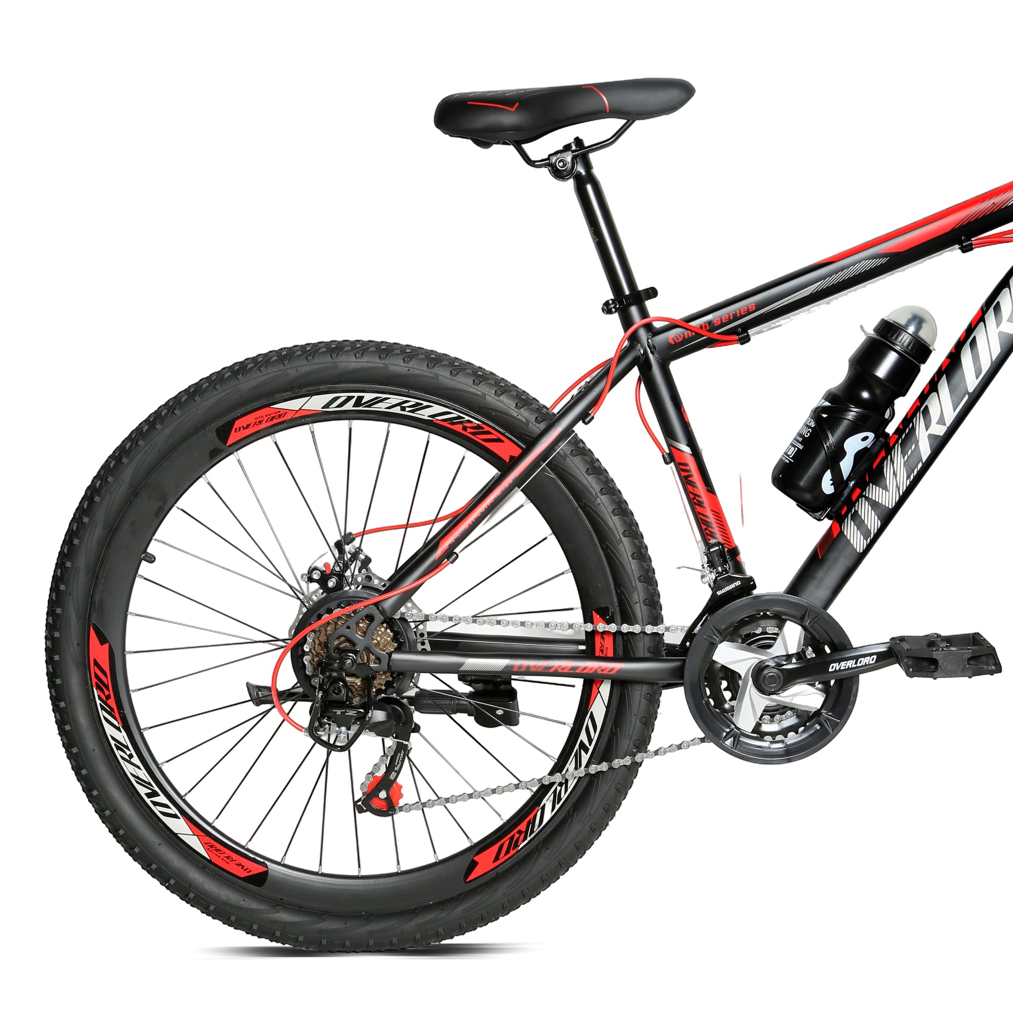 Derak 26 inch Overload new addition Youth/Adult Mountain Bike, 7-21 Speeds turnary By DerakBikes (26, black red)
