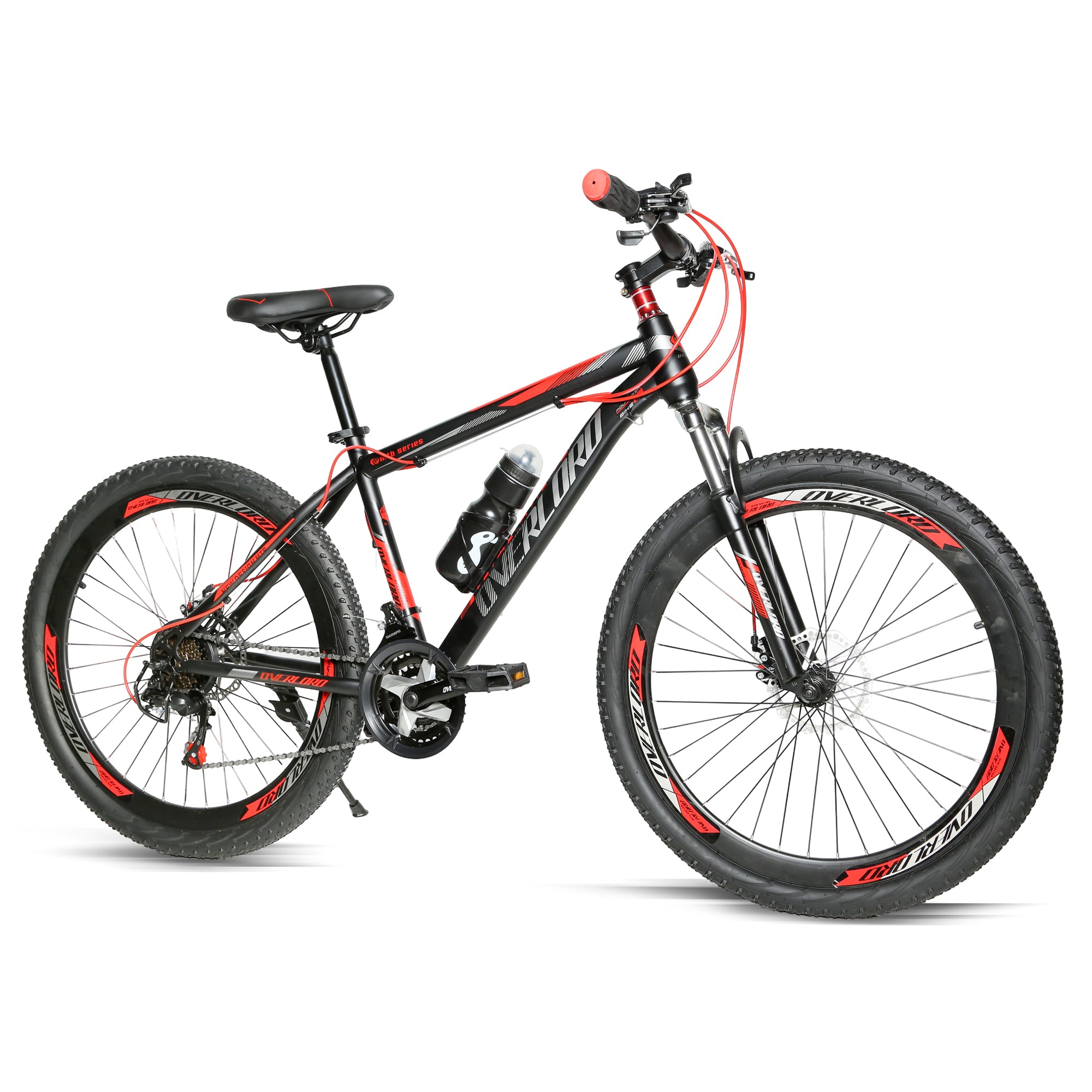 Derak 24-inch Overload Youth/Adult Mountain Bike, 7-21 Speeds turnary By DerakBikes (24,black Red)