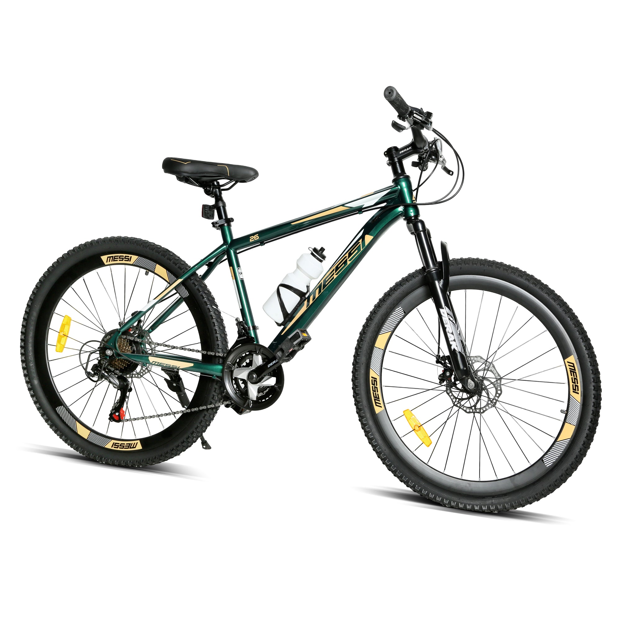 MESSI-24 inch Youth/Adult Mountain Bike, 7-21 Speeds tourny By DerakBikes (24, GREEN)