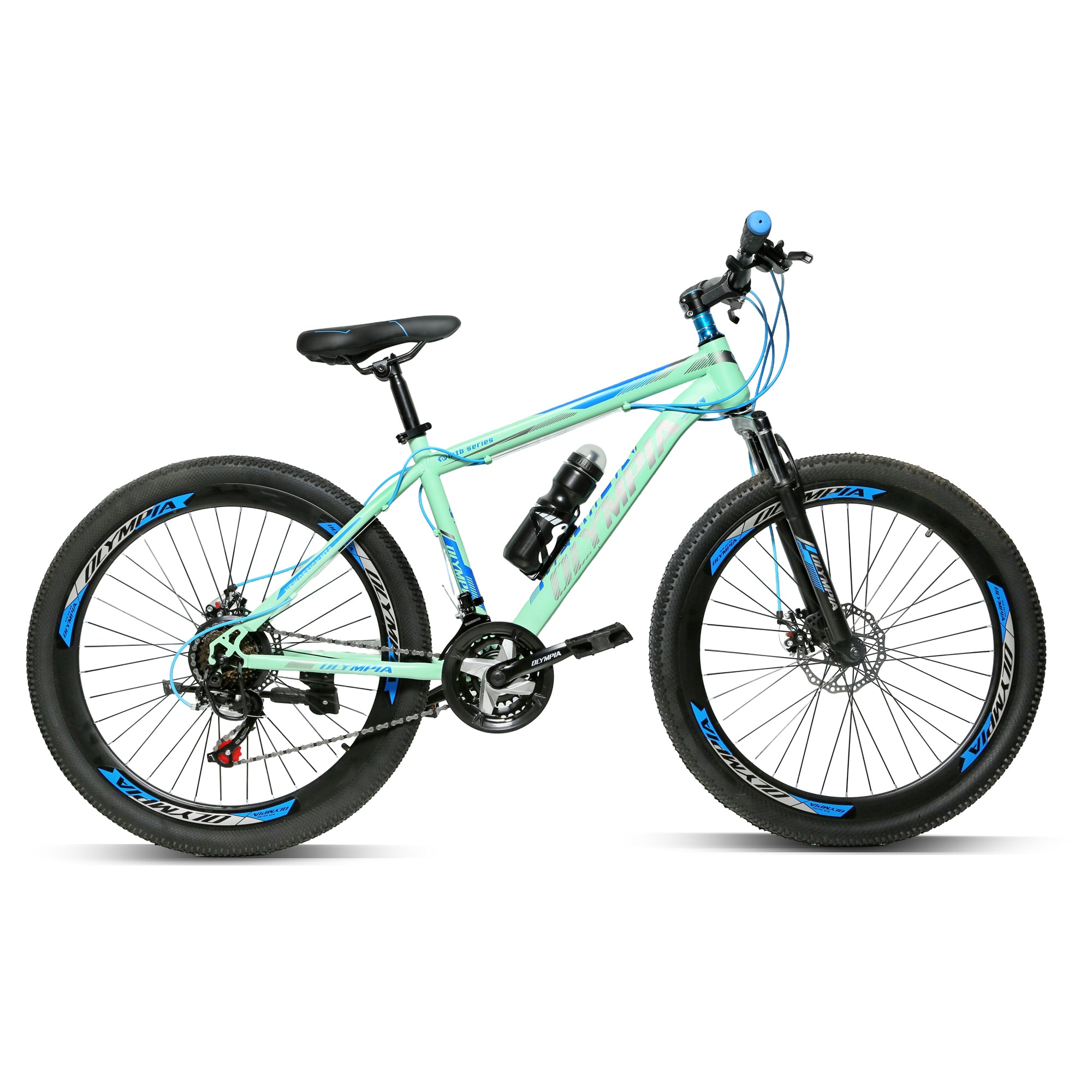 Derak 24-inch Olympia Youth/Adult Mountain Bike, 7-21 Speeds tourny By DerakBikes (24, white Blue)