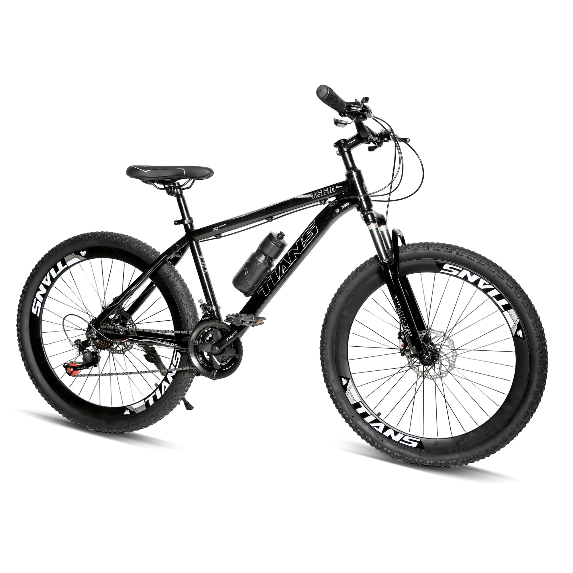 Derak 26 Tians full aluminum inch Youth/Adult Mountain Bike, 7-21 Speeds turnary By DerakBikes (26, Black)