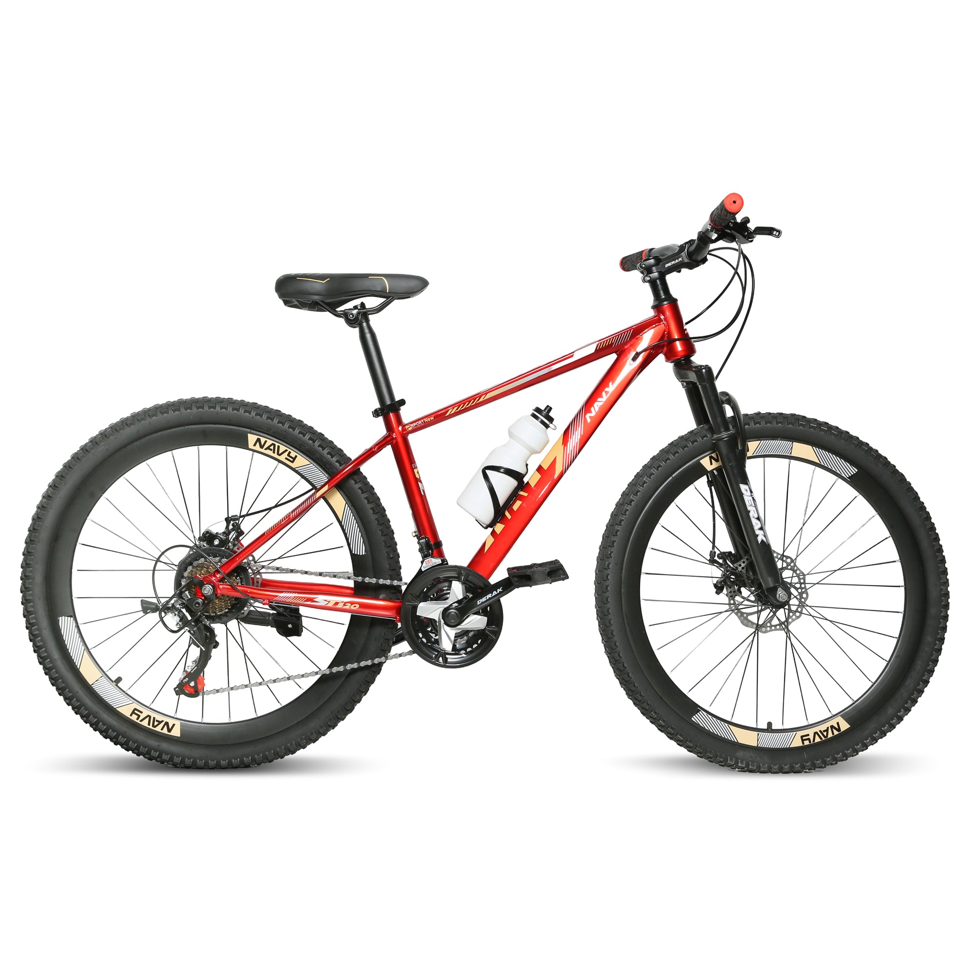 Derak 26-inch Navy Youth/Adult Mountain Bike, 7-21 Speeds turney By DerakBikes (26, Red)