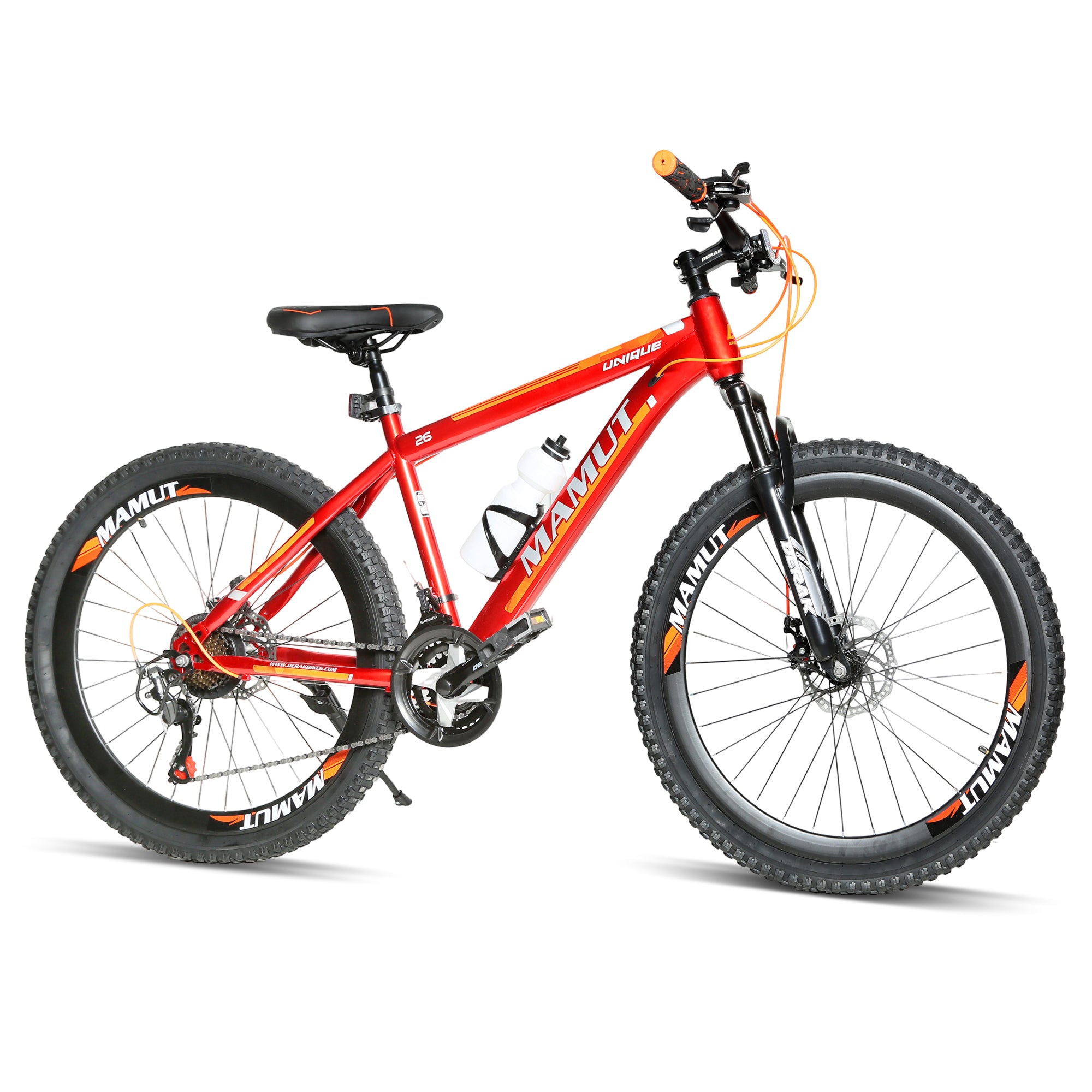 Derak 24 inch Mamut Youth/Adult Mountain Bike, 7-21 Speeds tourny (100% Assembly) By DerakBikes (24, red)