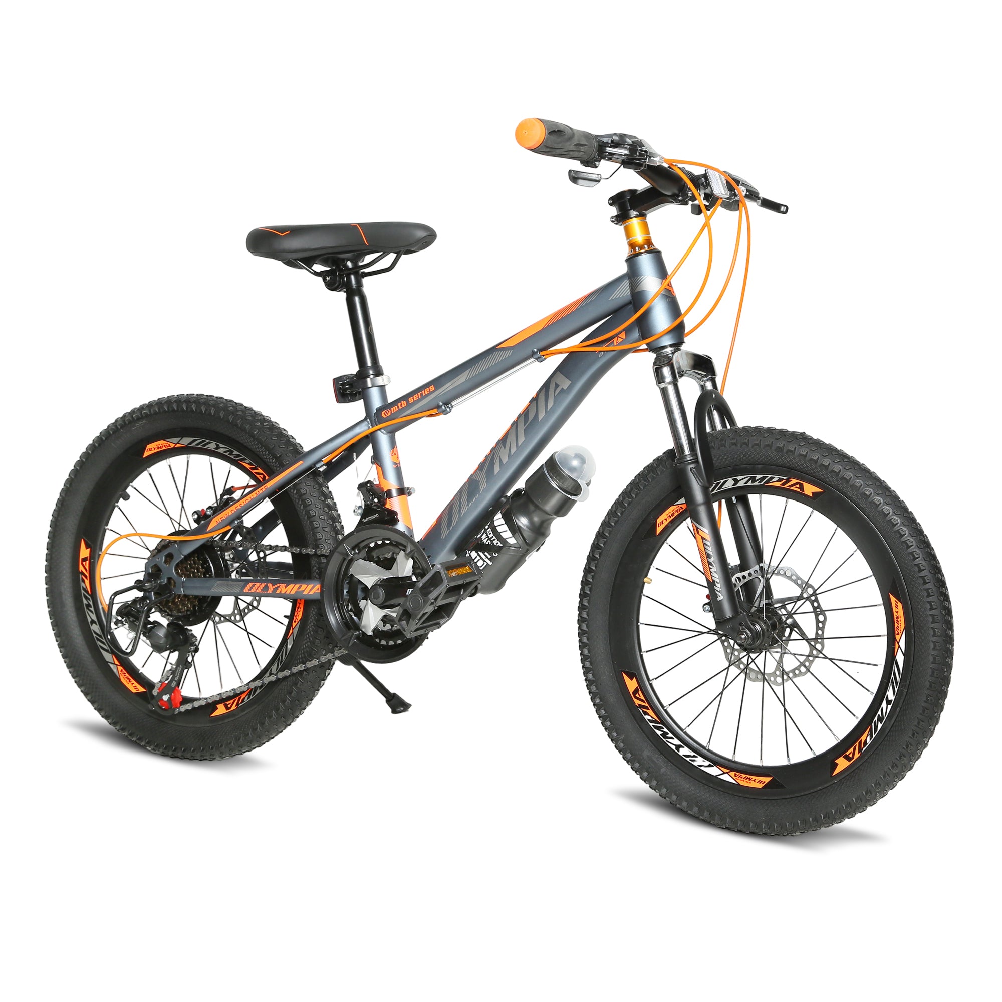 DERAK Olympia Bicycle 20inch Suspension 21Sp For Kids 7Years & Up (Grey Orange)