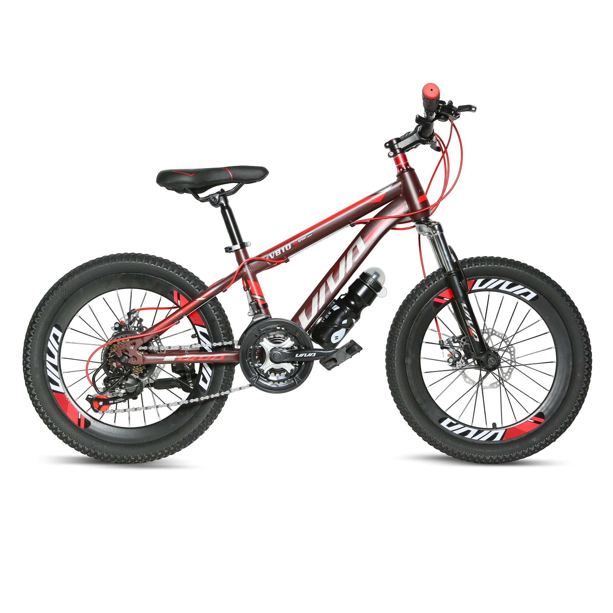 DERAK Viva Bicycle 20-inch Suspension 21Sp For Kids 7Years & Up (Black Red)