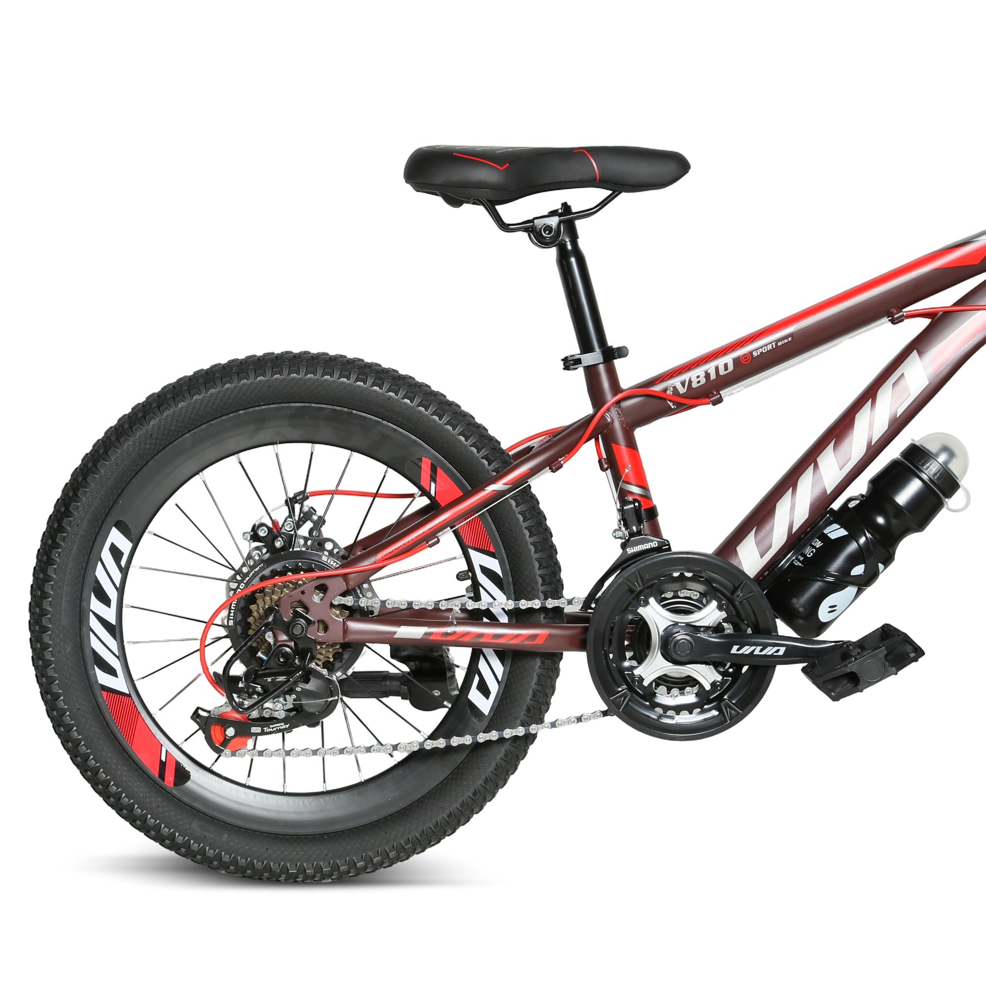 DERAK Viva Bicycle 20-inch Suspension 21Sp For Kids 7Years & Up (Black Red)