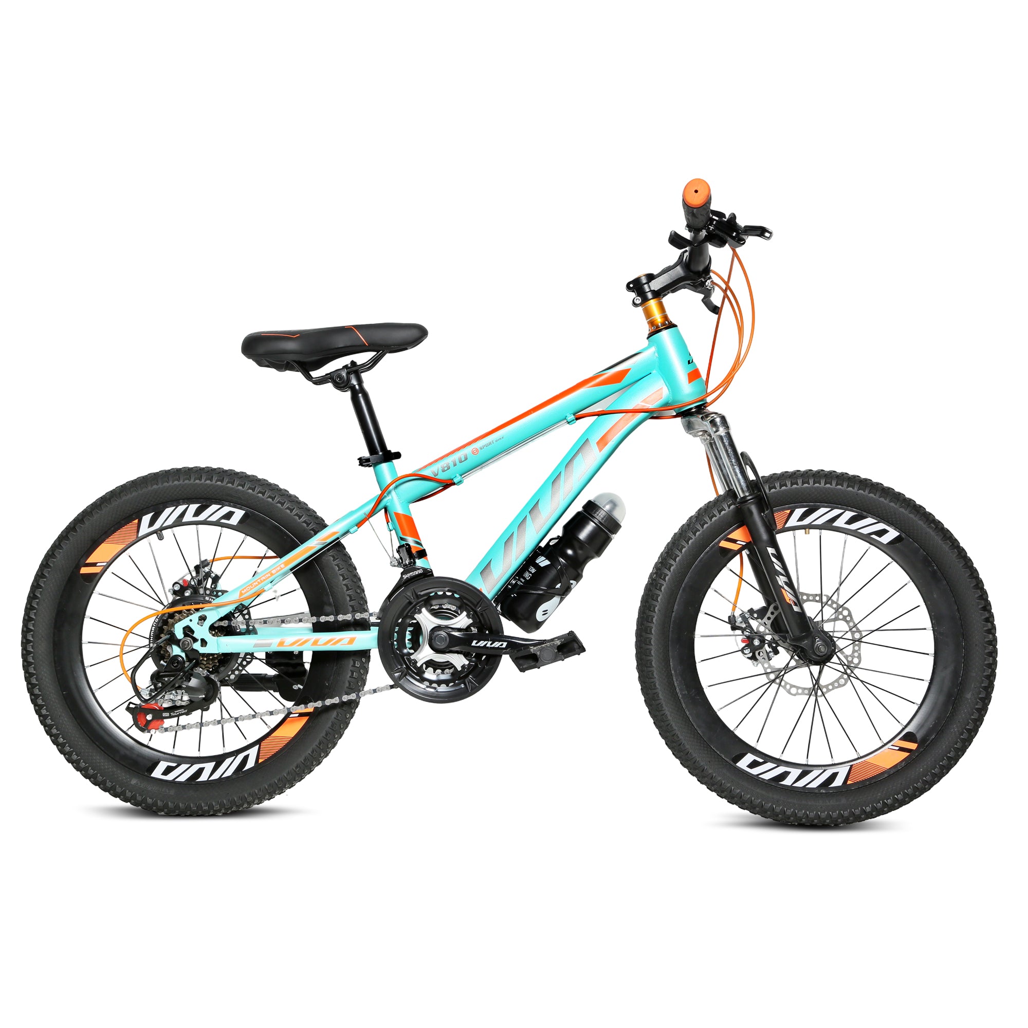 DERAK Viva Bicycle 20-inch Suspension 21Sp For Kids 7Years & Up (Green Orange)