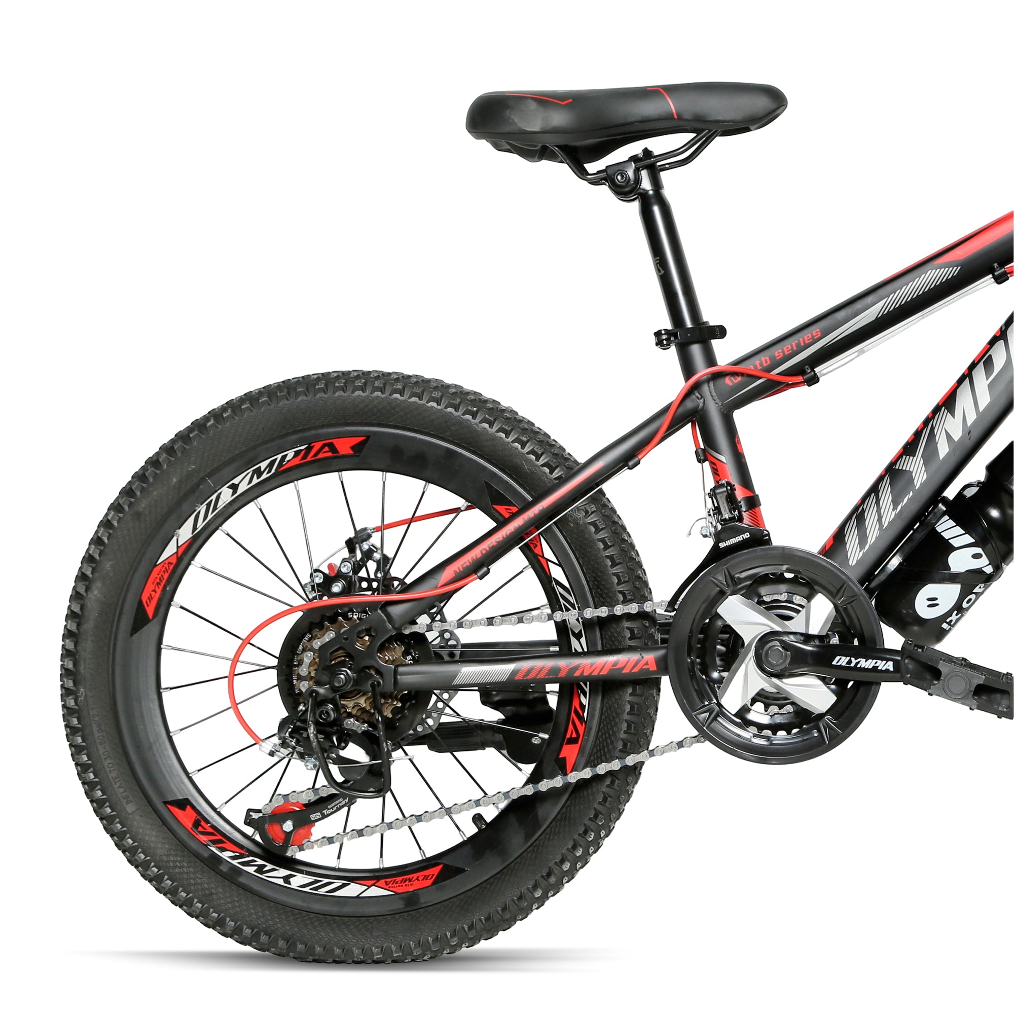 DERAK Olympia Bicycle 20-inch Suspension 21Sp For Kids 7Years & Up (Black red)