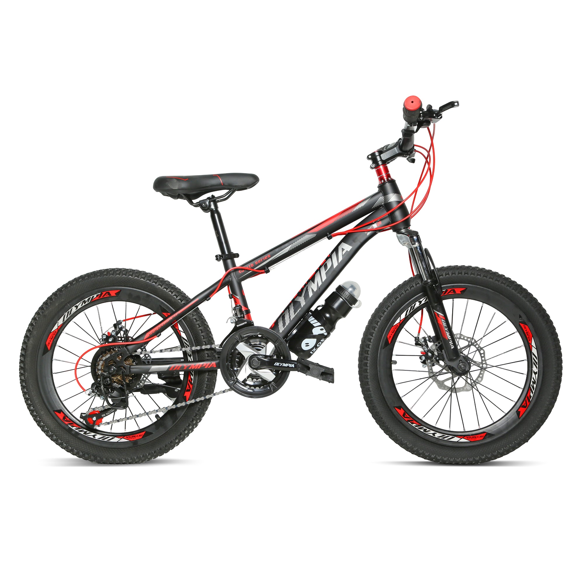 DERAK Olympia Bicycle 20-inch Suspension 21Sp For Kids 7Years & Up (Black red)