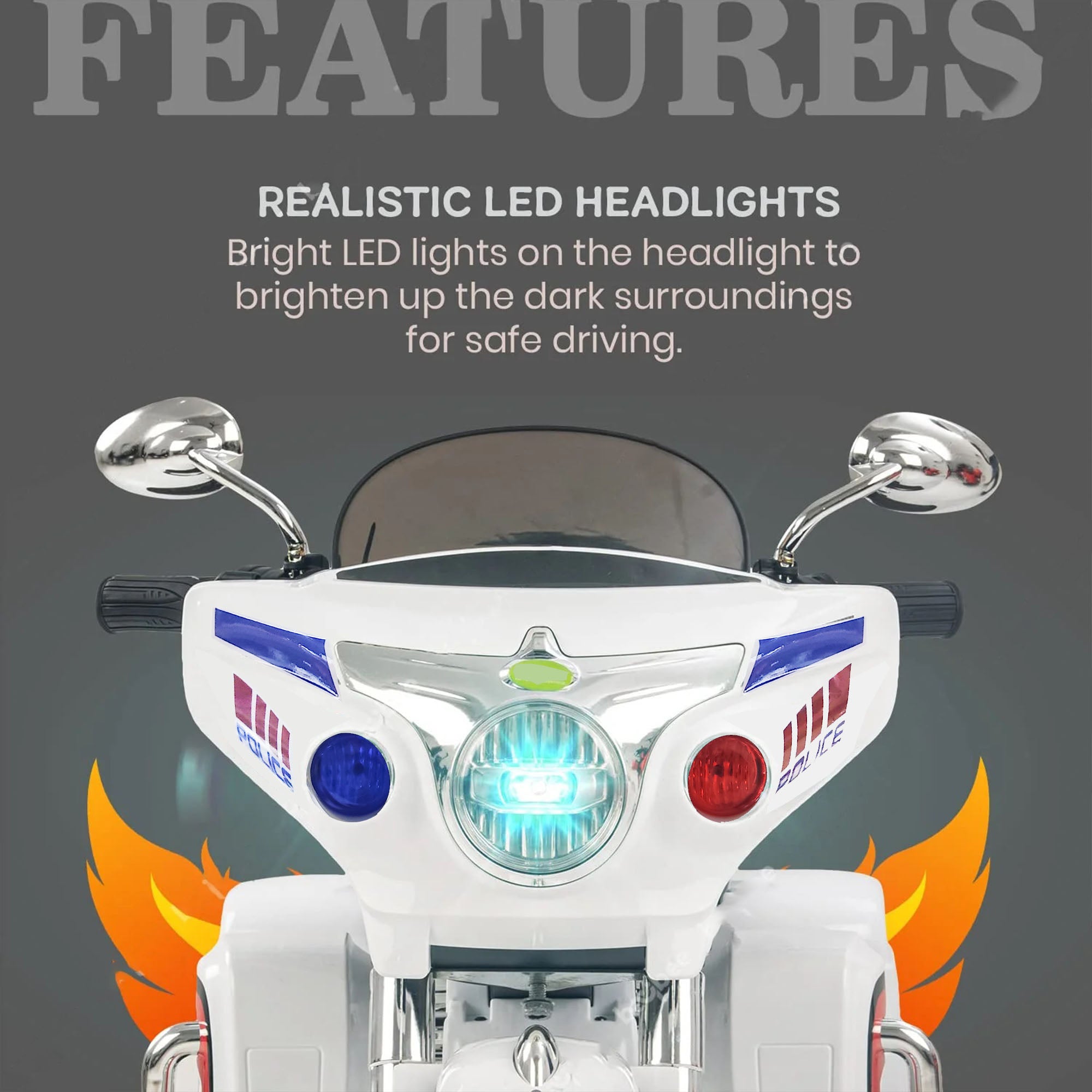 Tri Glide Harley Kids Ride-On Bike with 3 Wheels and Hand Accelerator