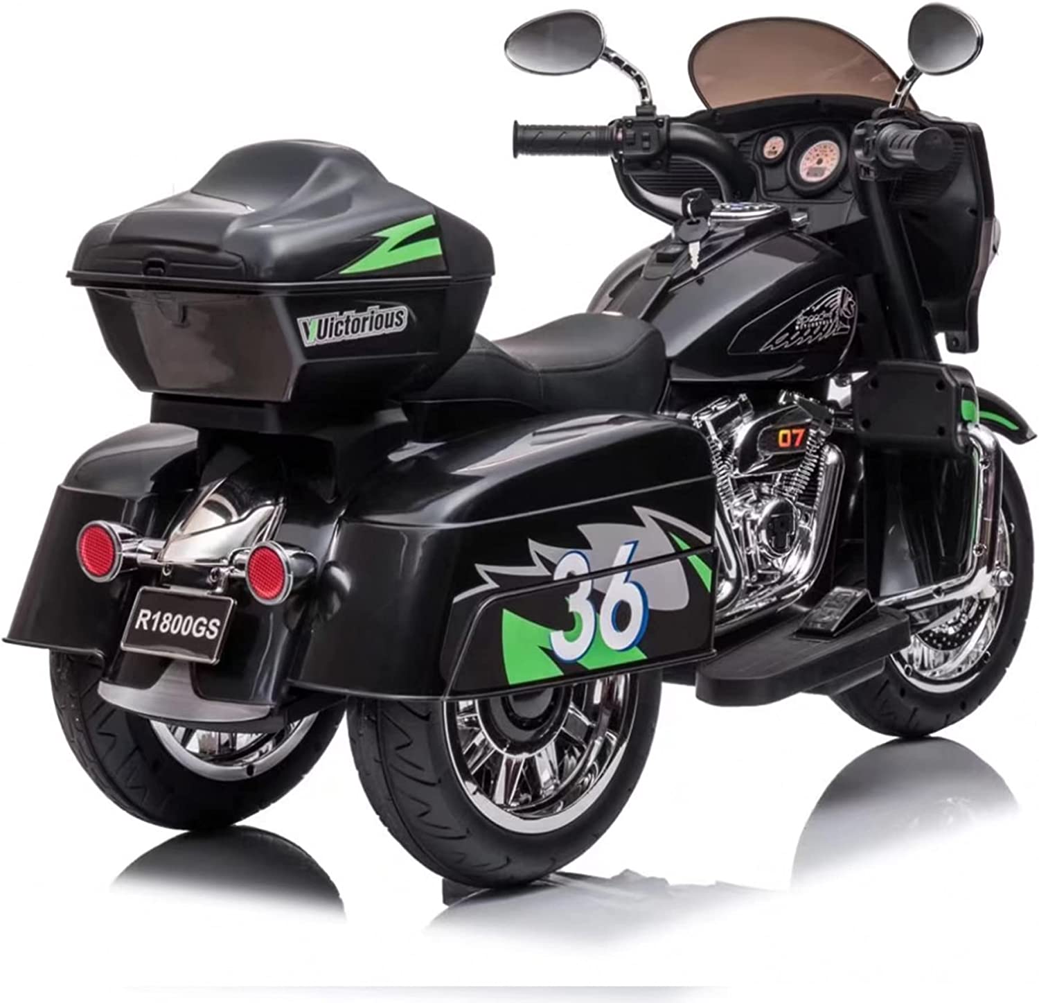 Tri Glide Harley Kids Ride-On Bike with 3 Wheels and Hand Accelerator
