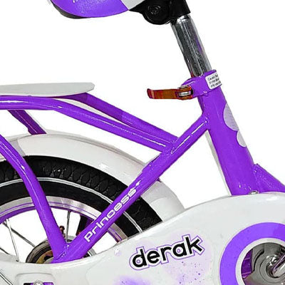Kids Bicycle 12 Inch Princess Purple for baby girls with side wheels - DerakBikes