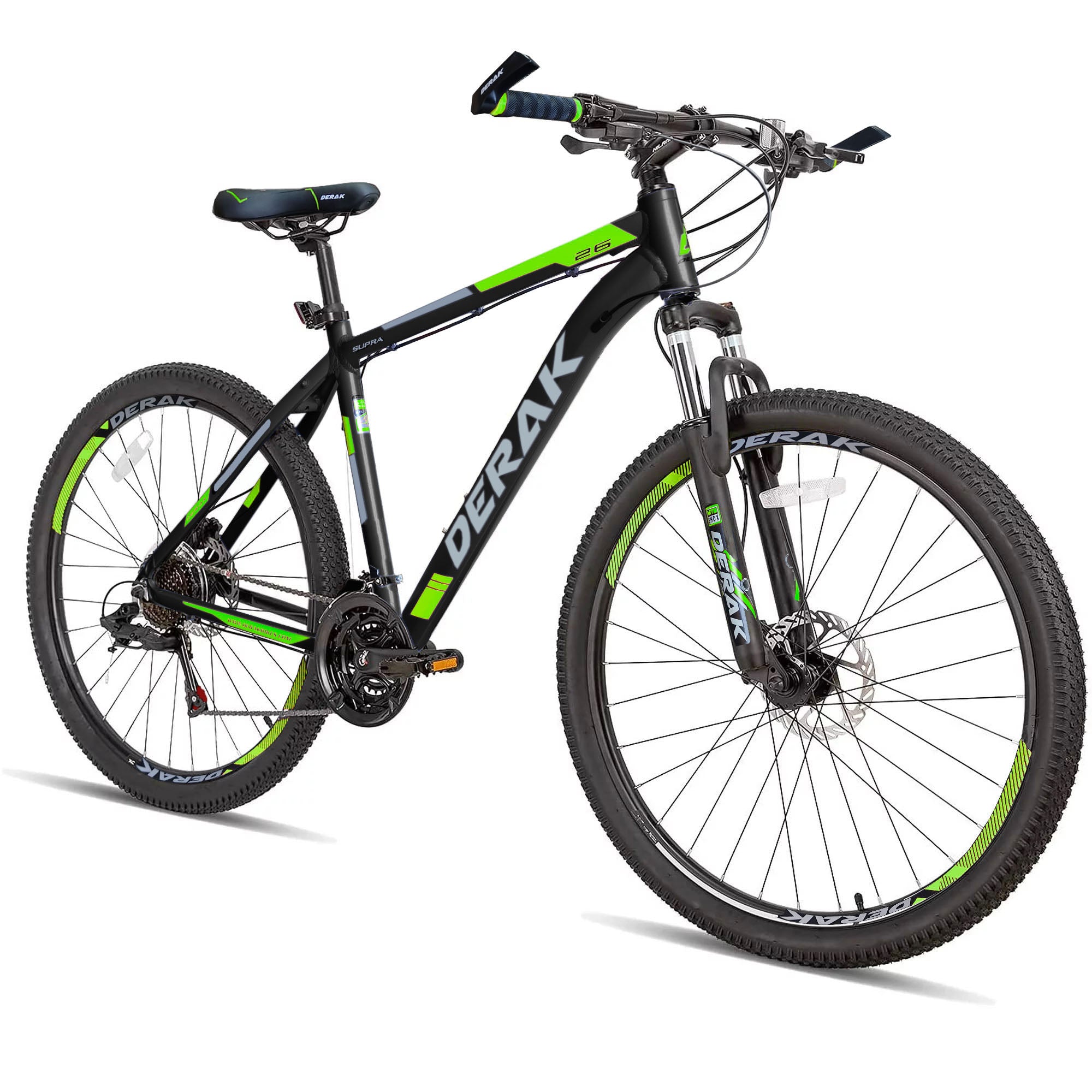 Supra 26-Inch Aluminum Frame Bicycle Disc, Suspension, 21-Speed (100% assembeled)