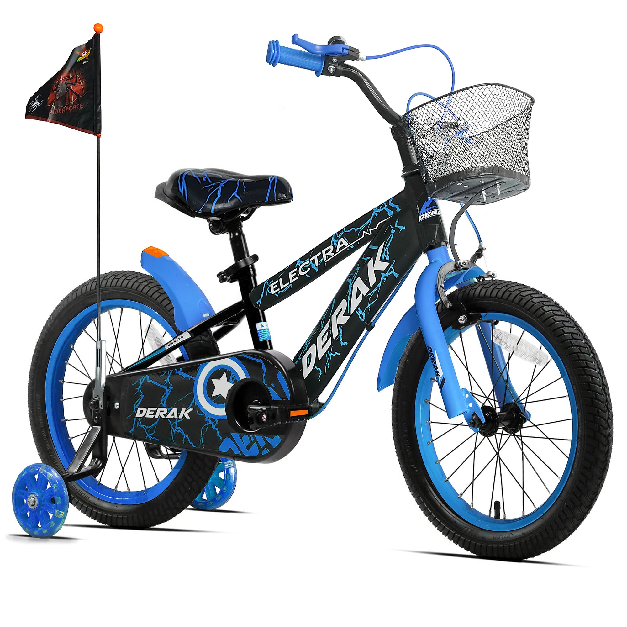 Derak Kids Bicycle 12-16 inch Electra Spider Flag & Basket - 100% Ready to Ride