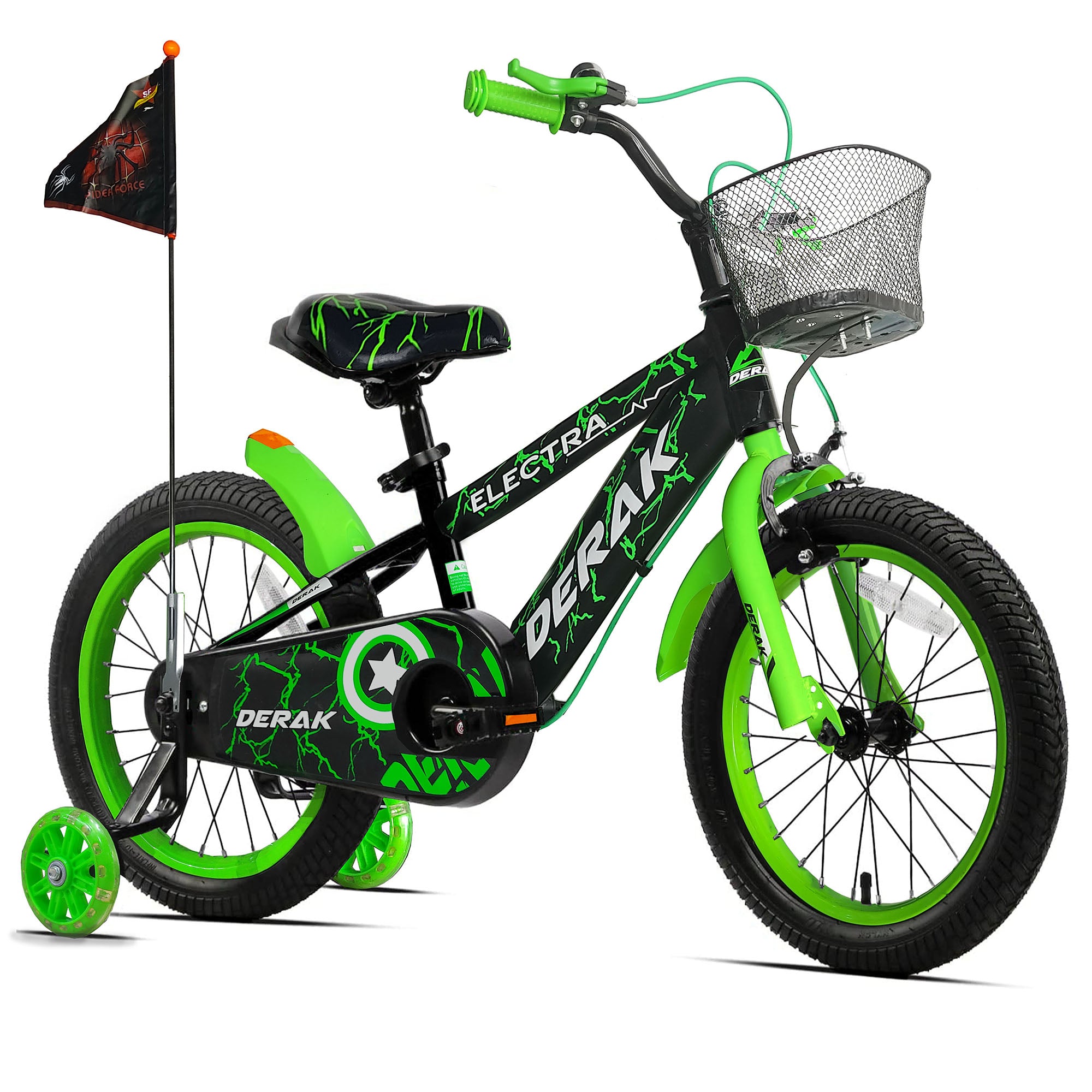 Derak Kids Bicycle 12-16 inch Electra Spider Flag & Basket - 100% Ready to Ride