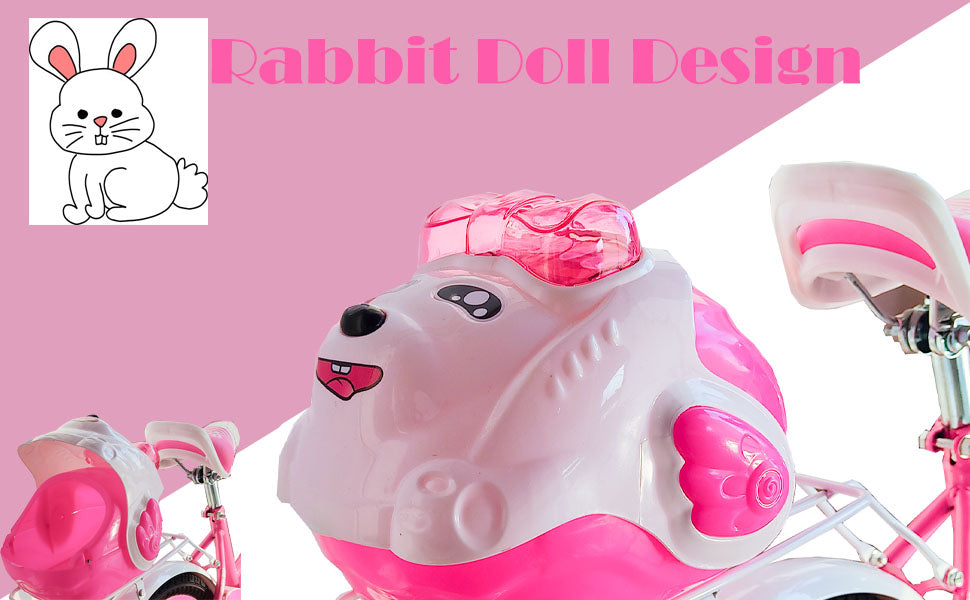 20 Inch Girls Bicycle With Rabbit Doll And Music For 7 Years & Up Pink, Purple