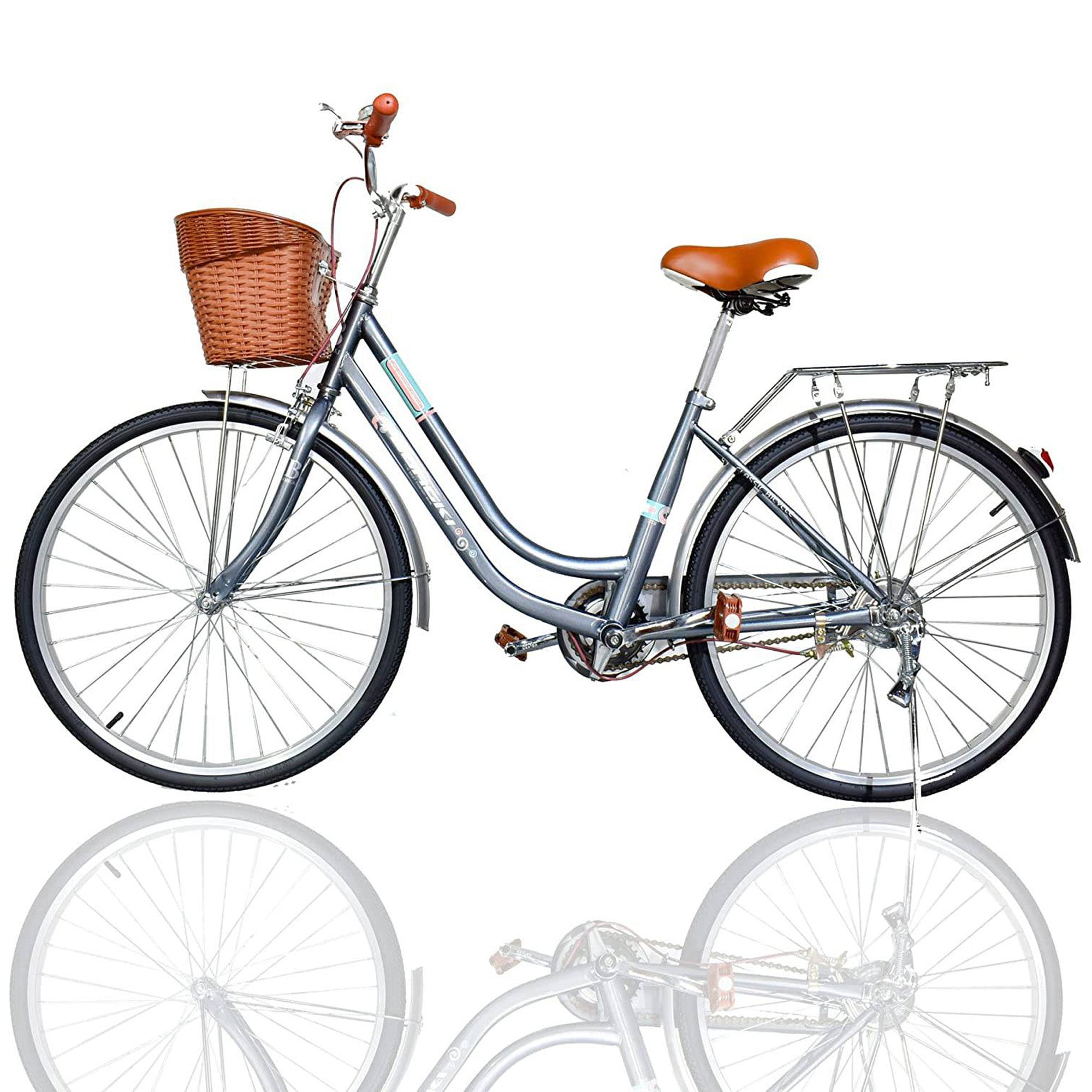 City Bike 24 inch With Basket Lady Bicycle - DerakBikes