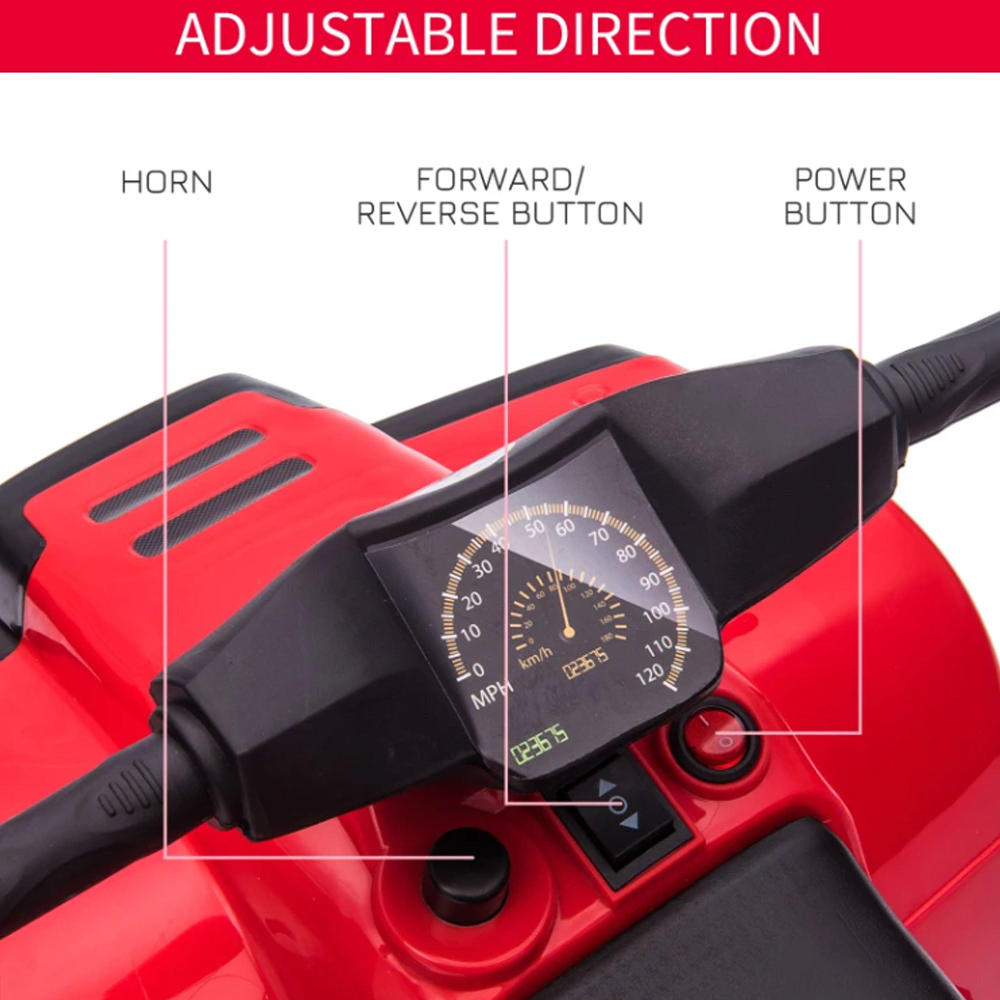 Kids Ride on Electric 6 V ATV for 18-36 months Red By DERAKBIKES