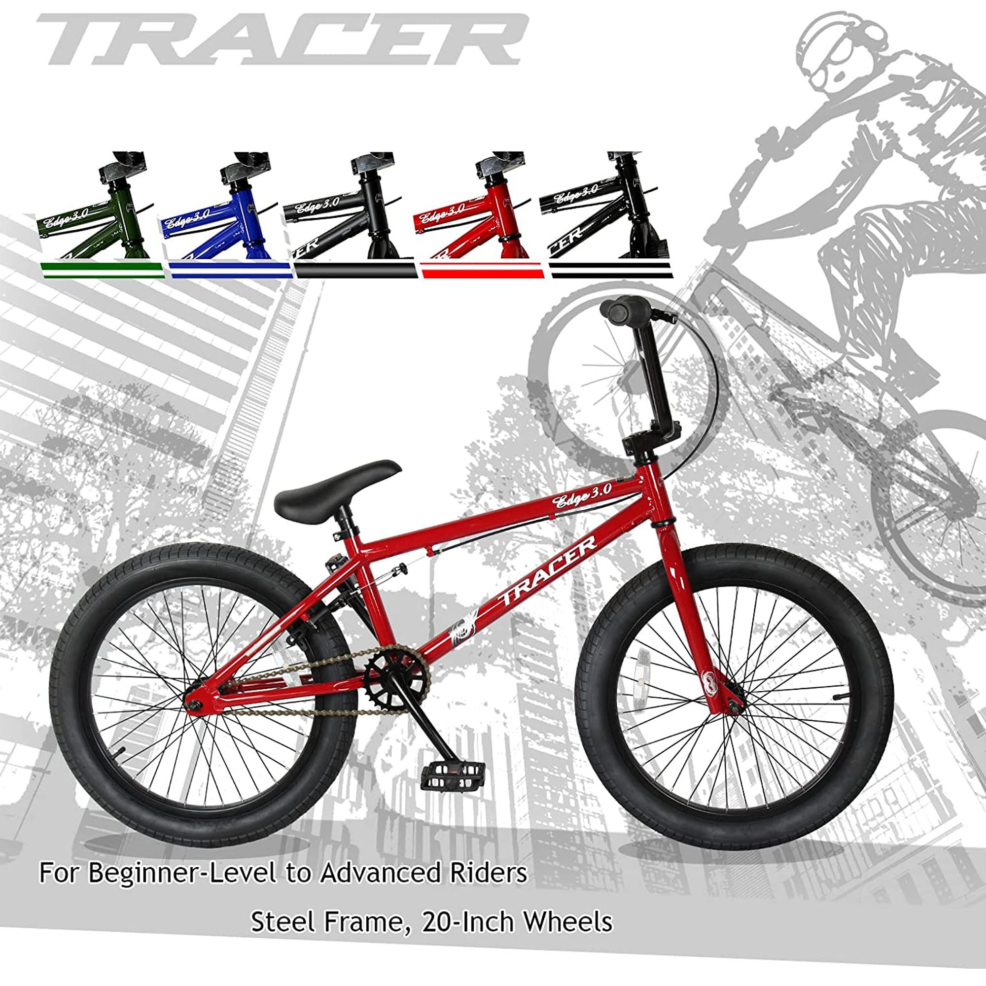 Freestyle Bicycle TRACER Kids BMX 0.3 Red - DerakBikes