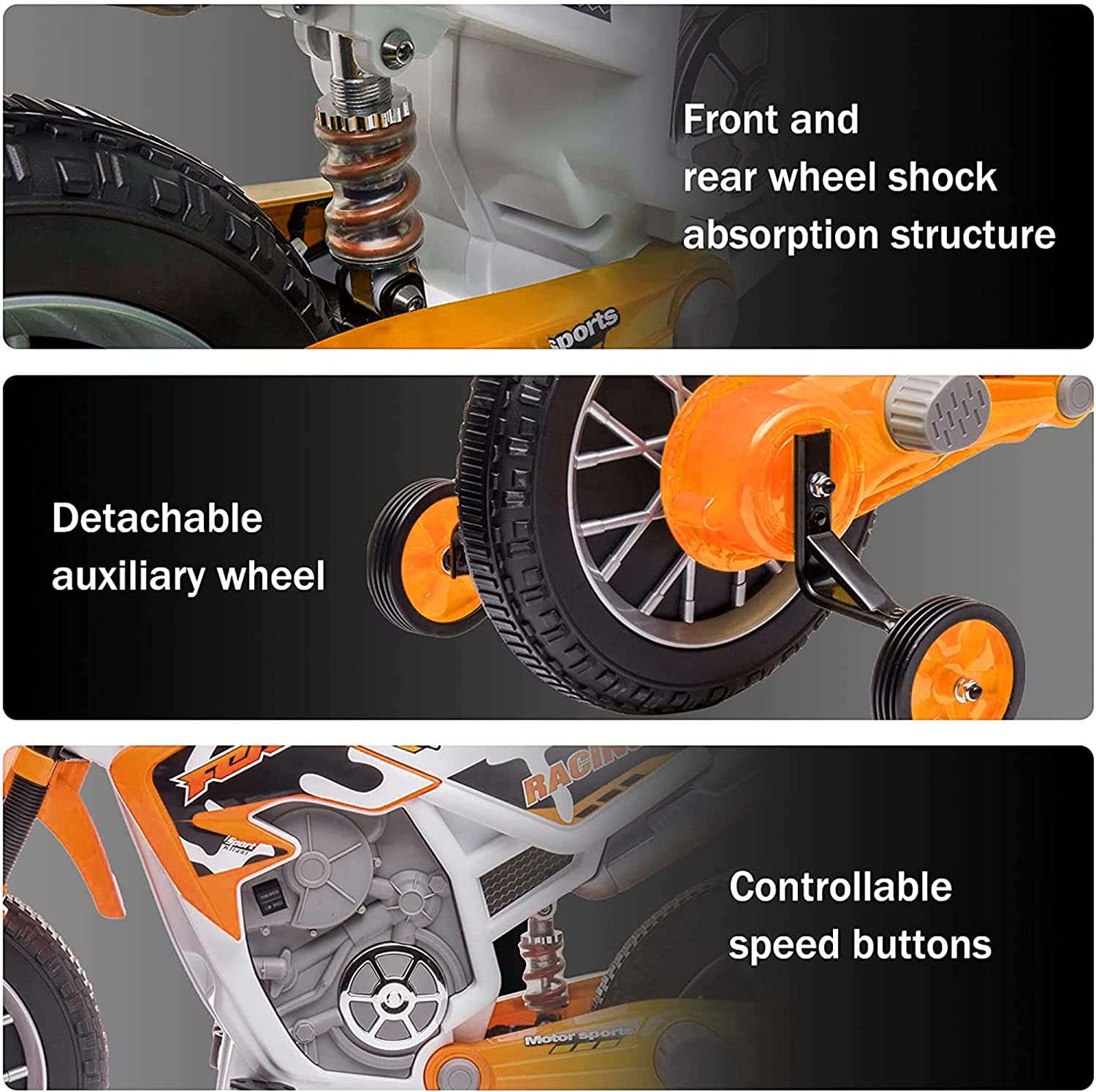 Super 12V Kids Motorcycle Electric Dirt Bike Battery Powered Ride On Motorcycle - DERAKBIKES