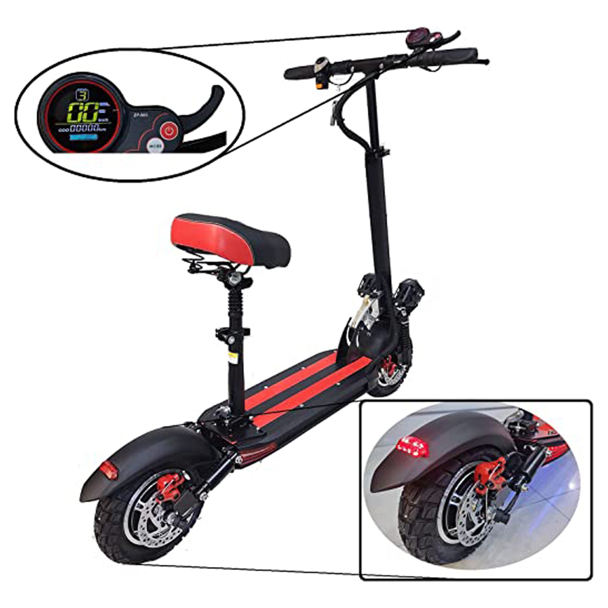 E-scooter E20 45Km Mileage 500W Full Foldable 48V 10.4Ah Anti-Theft - DerakBikes