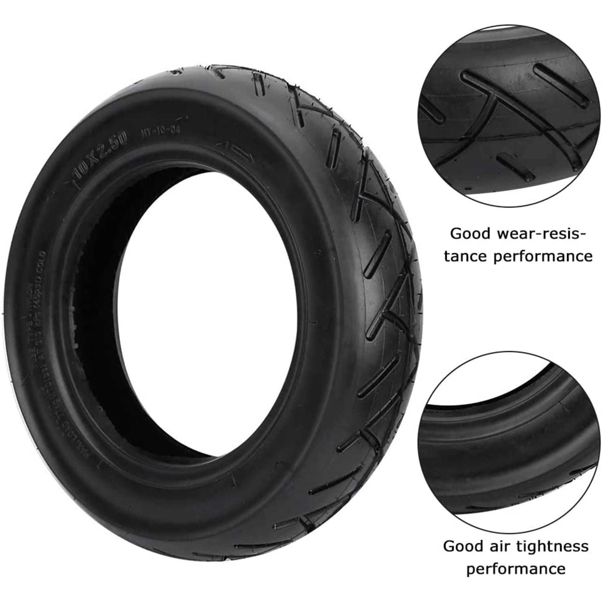 Electric Scooter Tire Inflatable Tyre,10X2.5Inch Outer Scooter Replacement Tire