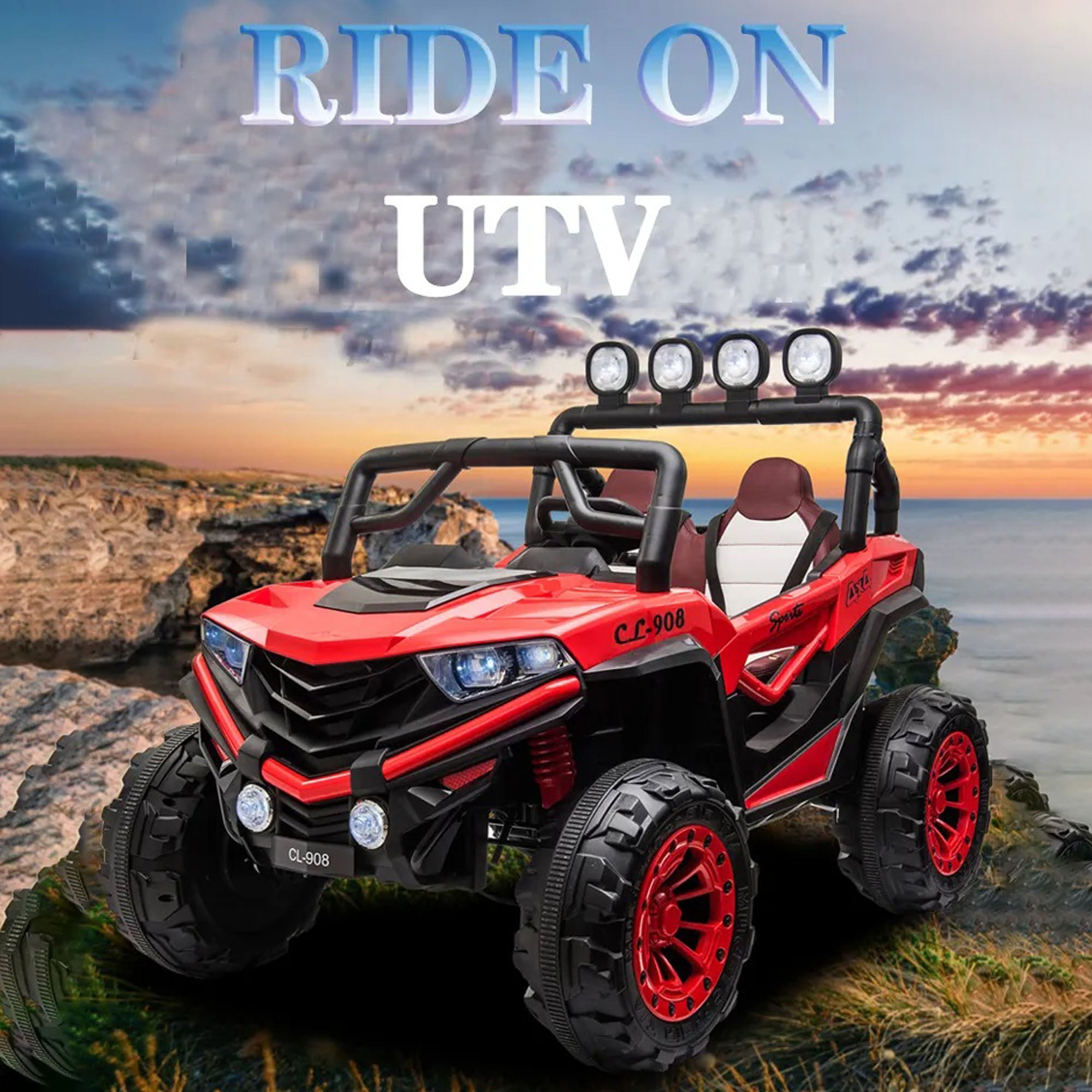 Ride On Electric Car Kids CL908 Leather Seat Eva Tire 2 Seater - DERAKBIKES