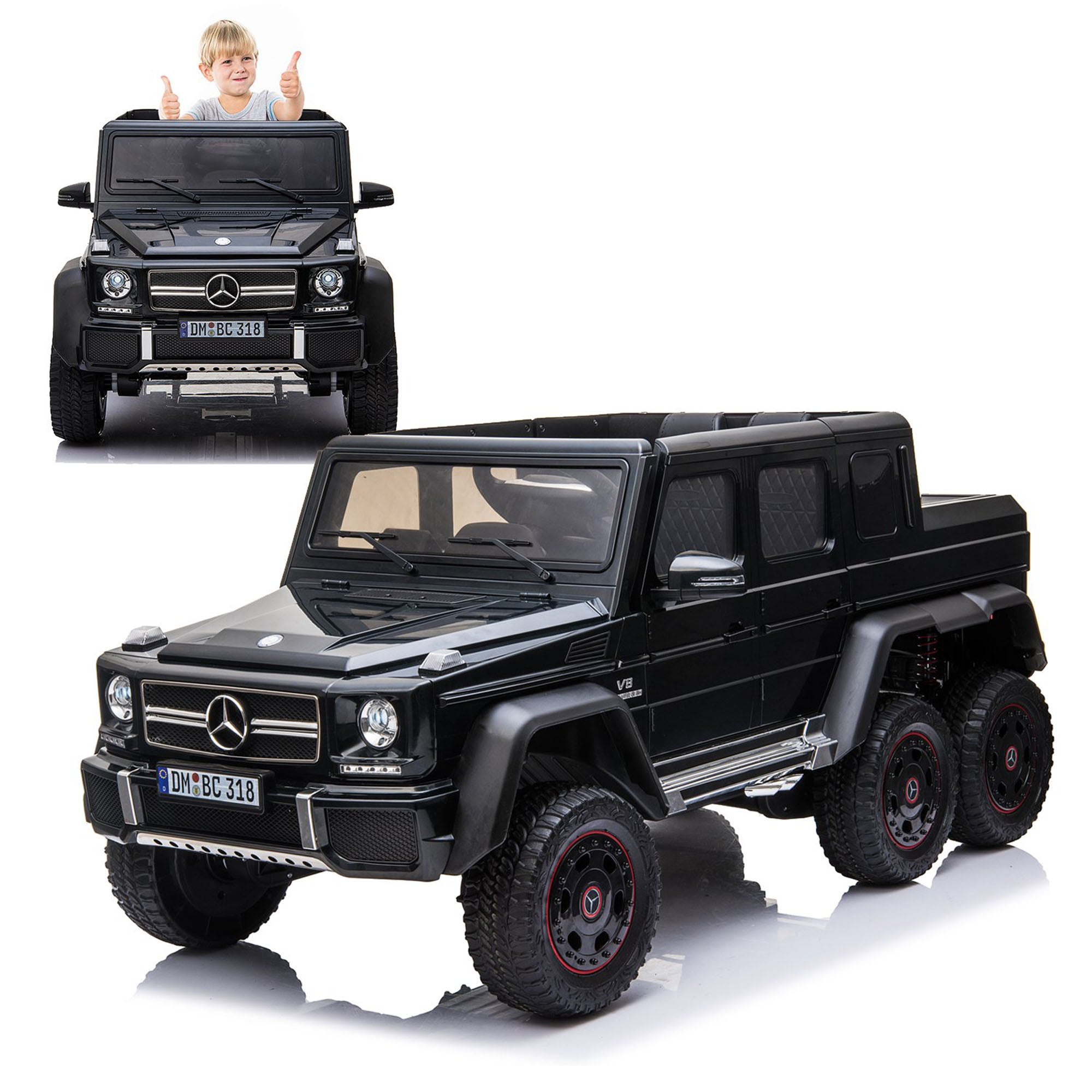 Licensed Mercedes Benz G63 6x6 Kids Ride On Car DMD318 Leather Seat EVA Tire