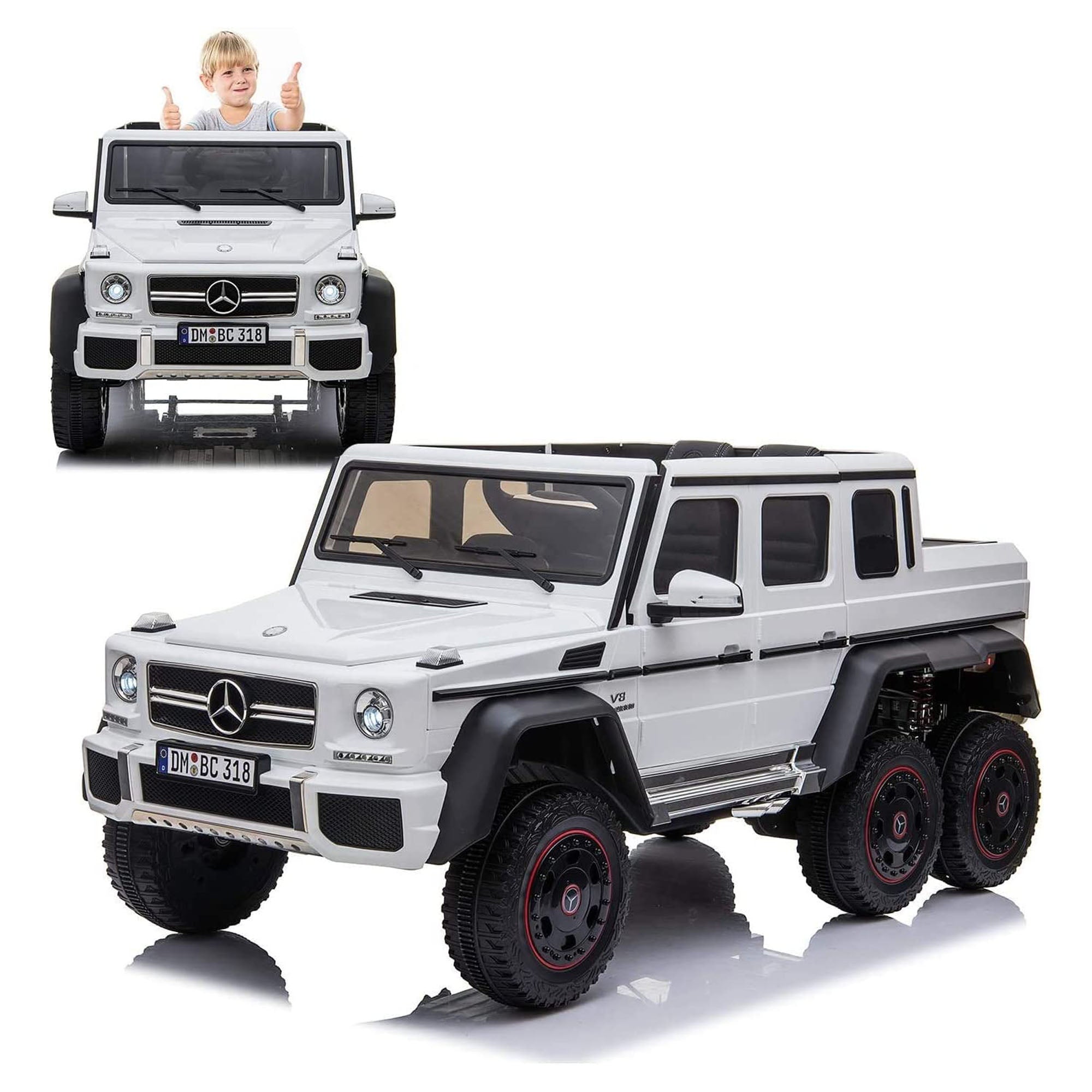 Licensed Mercedes Benz G63 6x6 Kids Ride On Car DMD318 Leather Seat EVA Tire