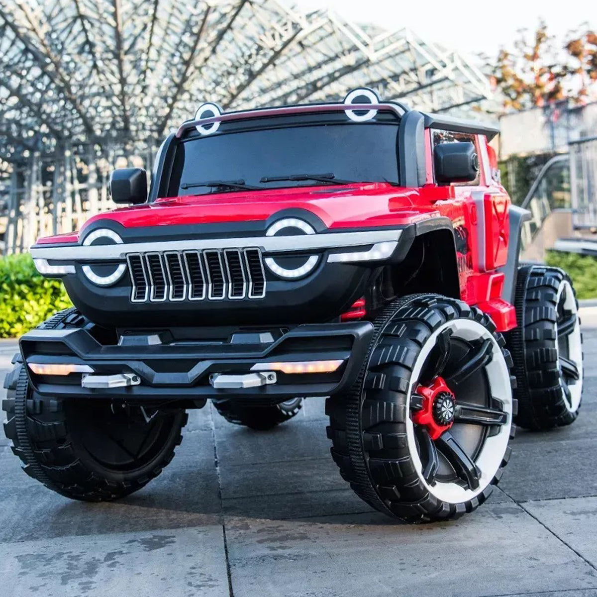 Ride On Kids Car 2 Seater 4x4 Super Jeep WN-1166 ,12V 10A Leather Seat Eva Tire - DERAKBIKES