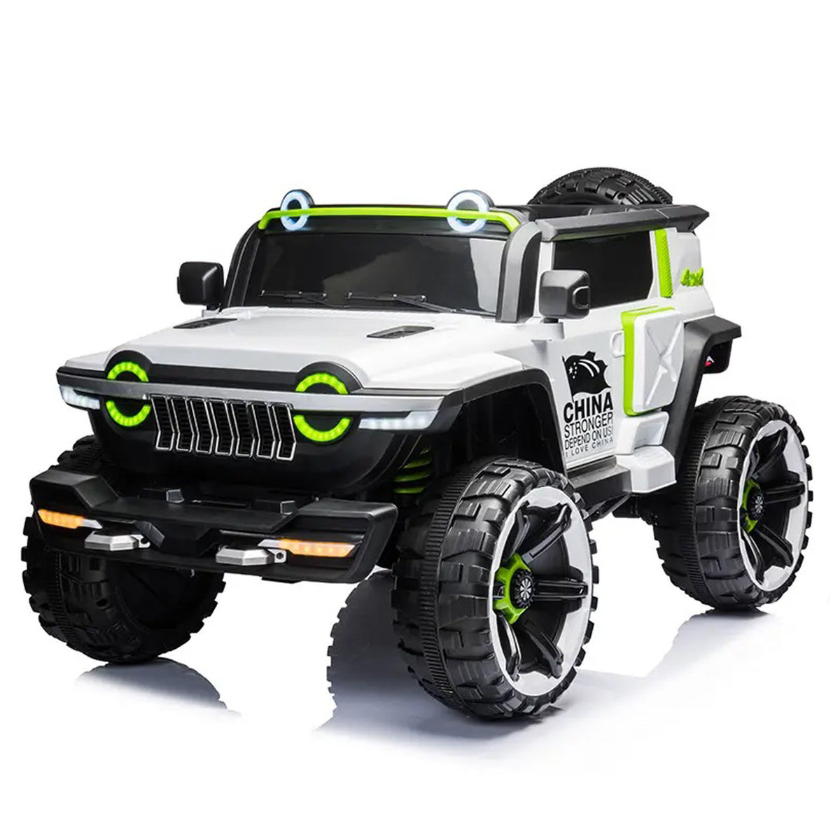 Ride On Kids Car 2 Seater 4x4 Super Jeep WN-1166 ,12V 10A Leather Seat Eva Tire - DERAKBIKES