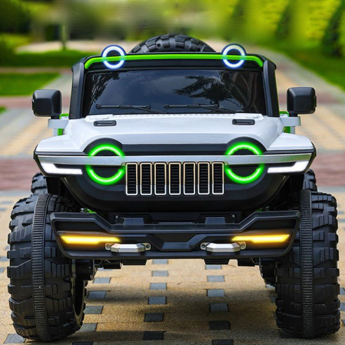 Ride On Kids Car 2 Seater 4x4 Super Jeep WN-1166 ,12V 10A Leather Seat Eva Tire - DERAKBIKES
