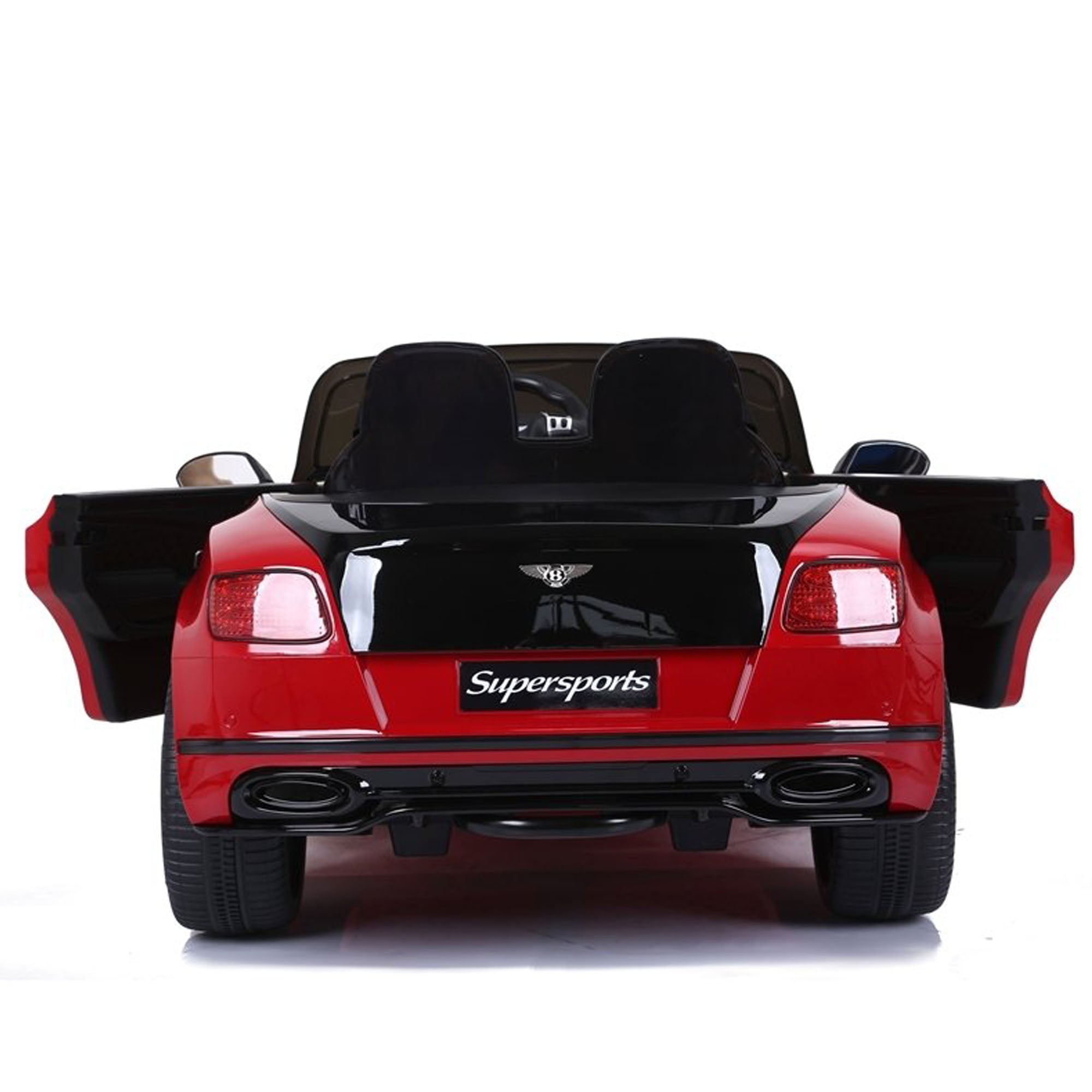 Ride On Bentley SuperSports Electric Car Kids 2 Seater 12V EVA Leather Seat Painted Red Black