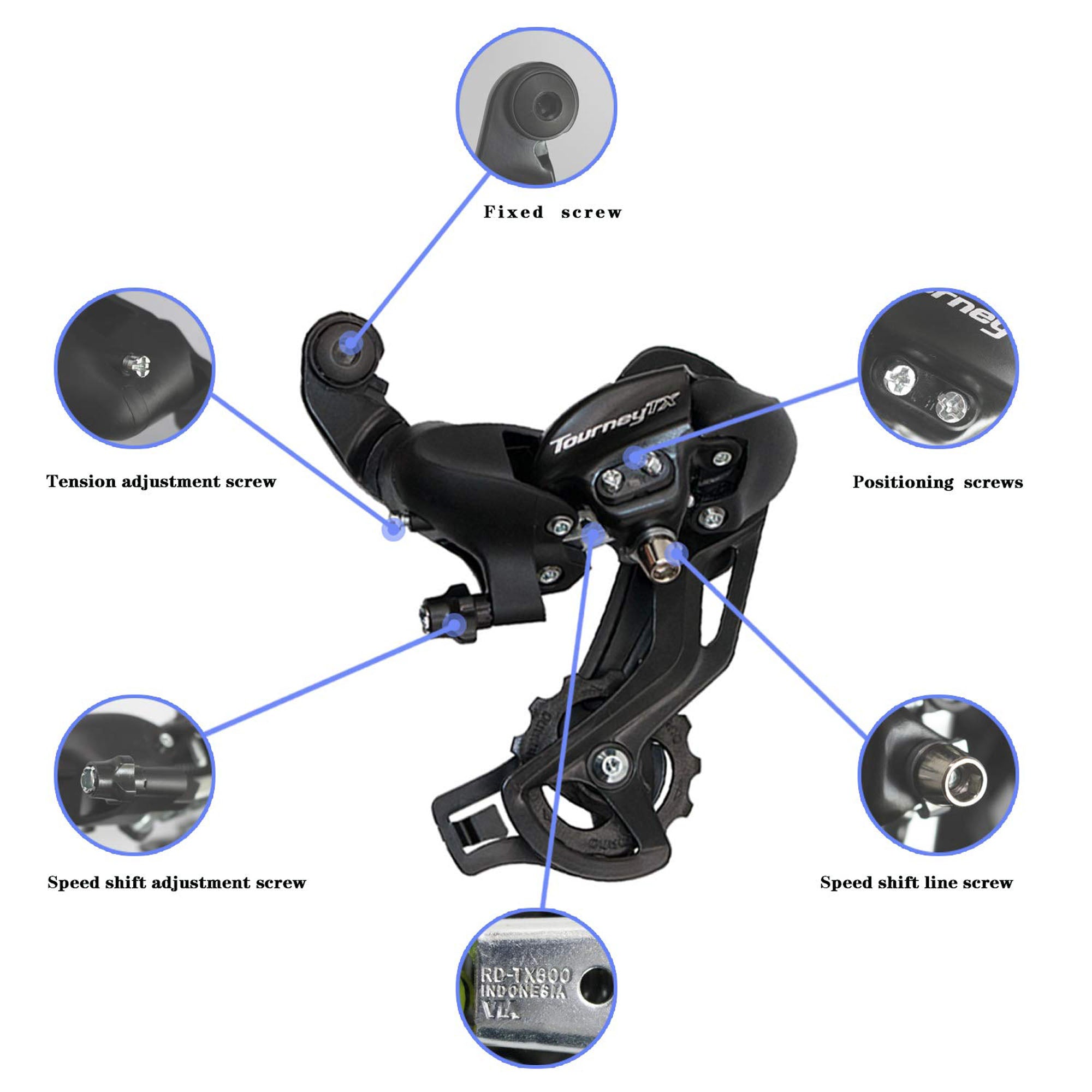 SHIMANO TOURNEY TX800 7/8 Speed Rear Derailleur - DerakBikes