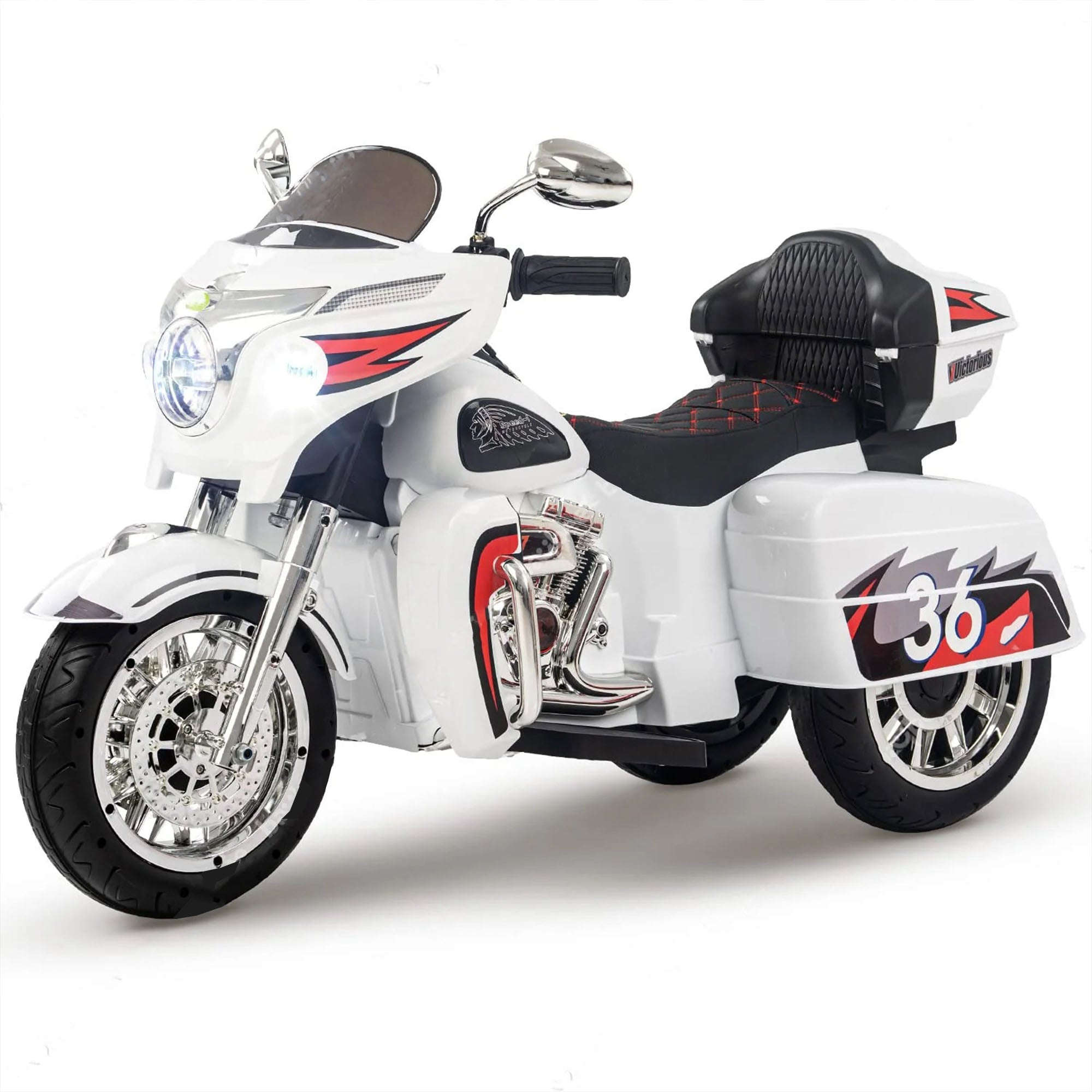 Tri Glide Harley Kids Ride-On Bike with 3 Wheels and Hand Accelerator