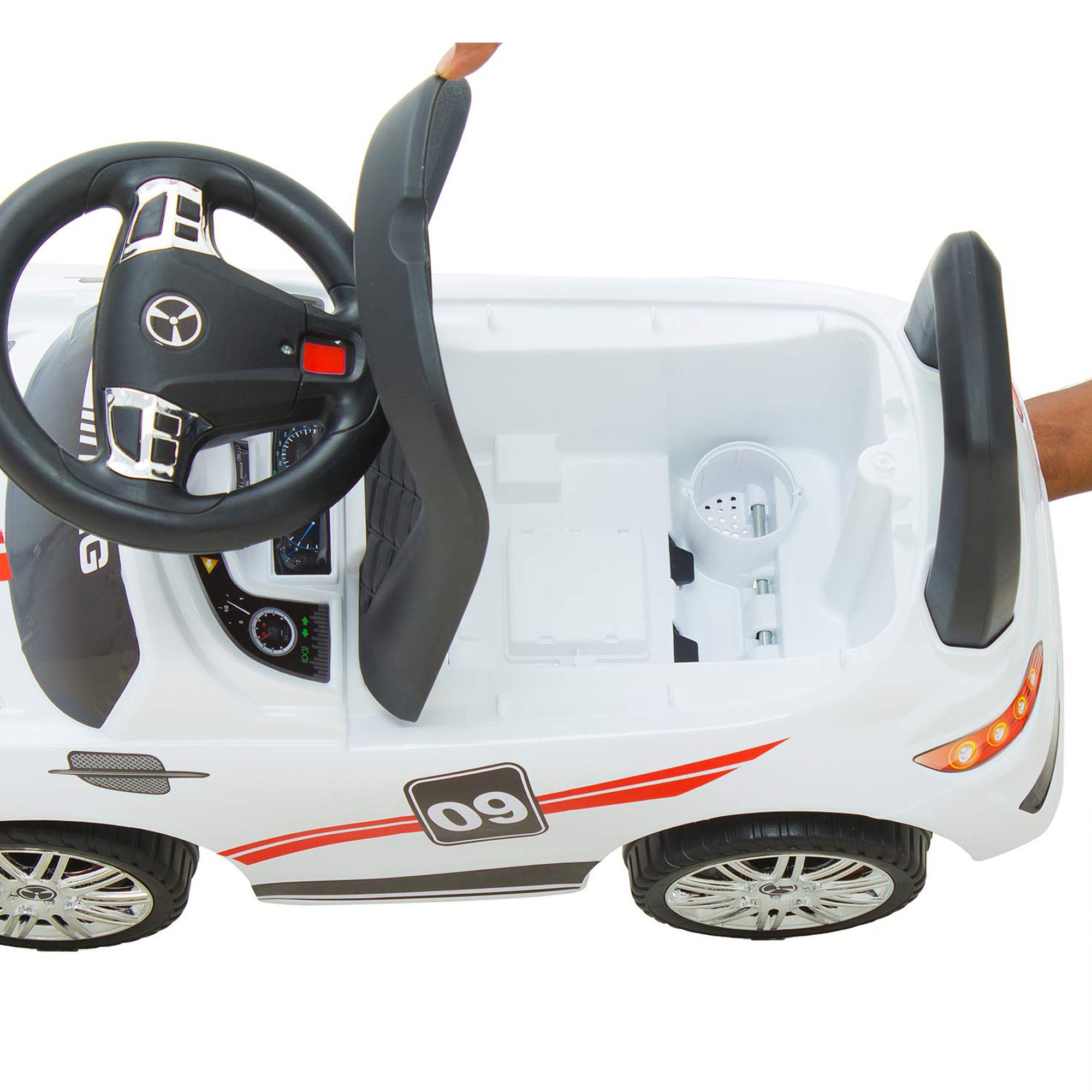 Ride On Pushing Car Mercedes White - DerakBikes