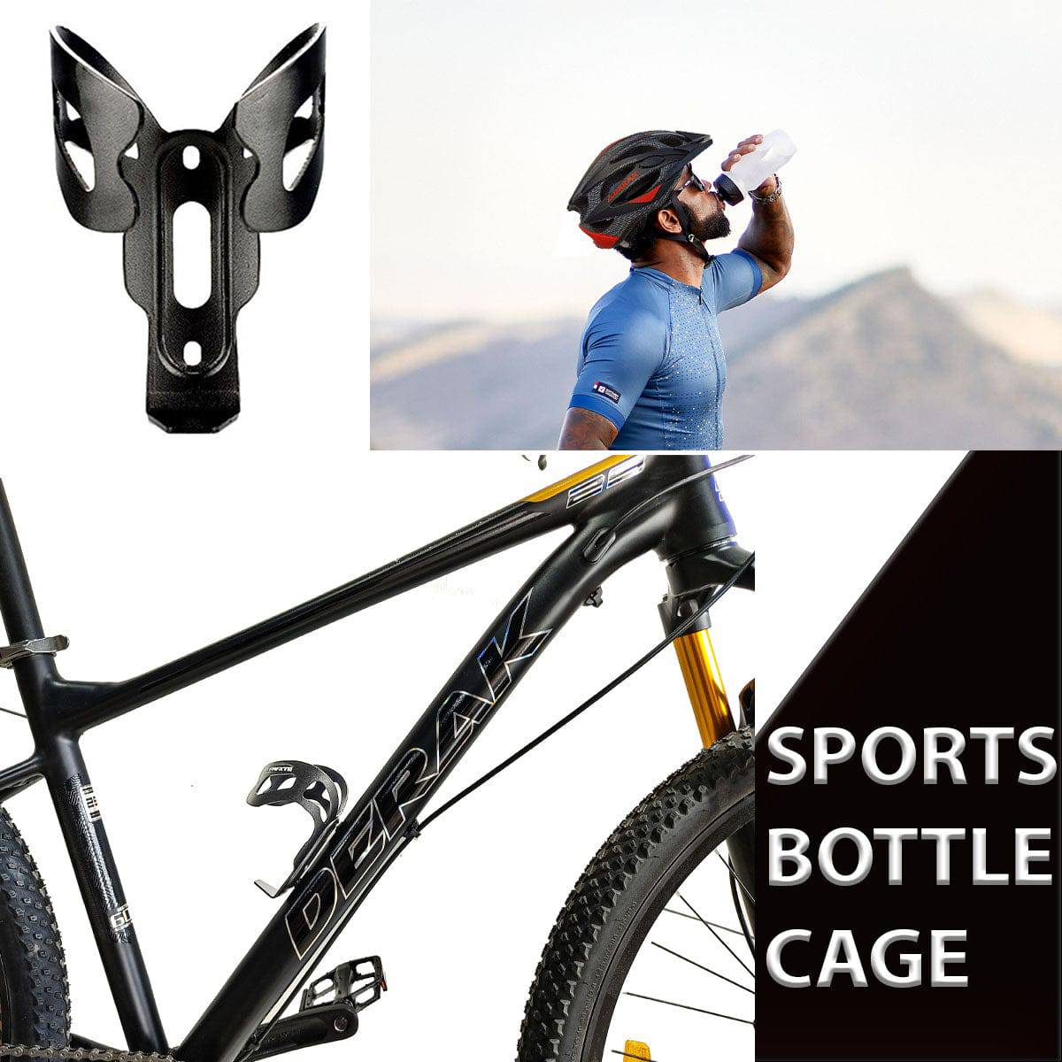 Bicycle Water Bottle Cage Alloy Black- DerakBikes