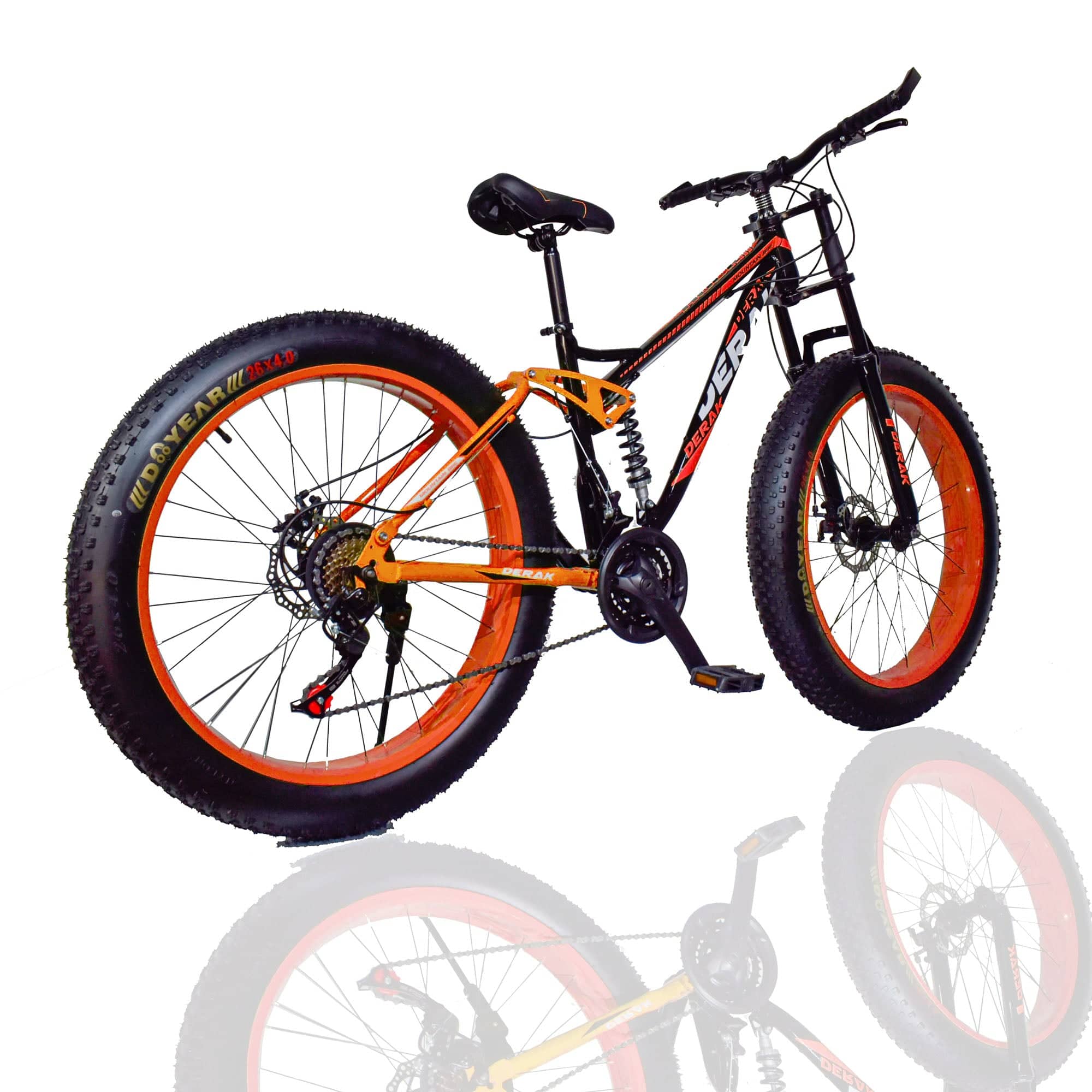 Fat Bike 26 Inch Dual Suspension Orange - DerakBikes
