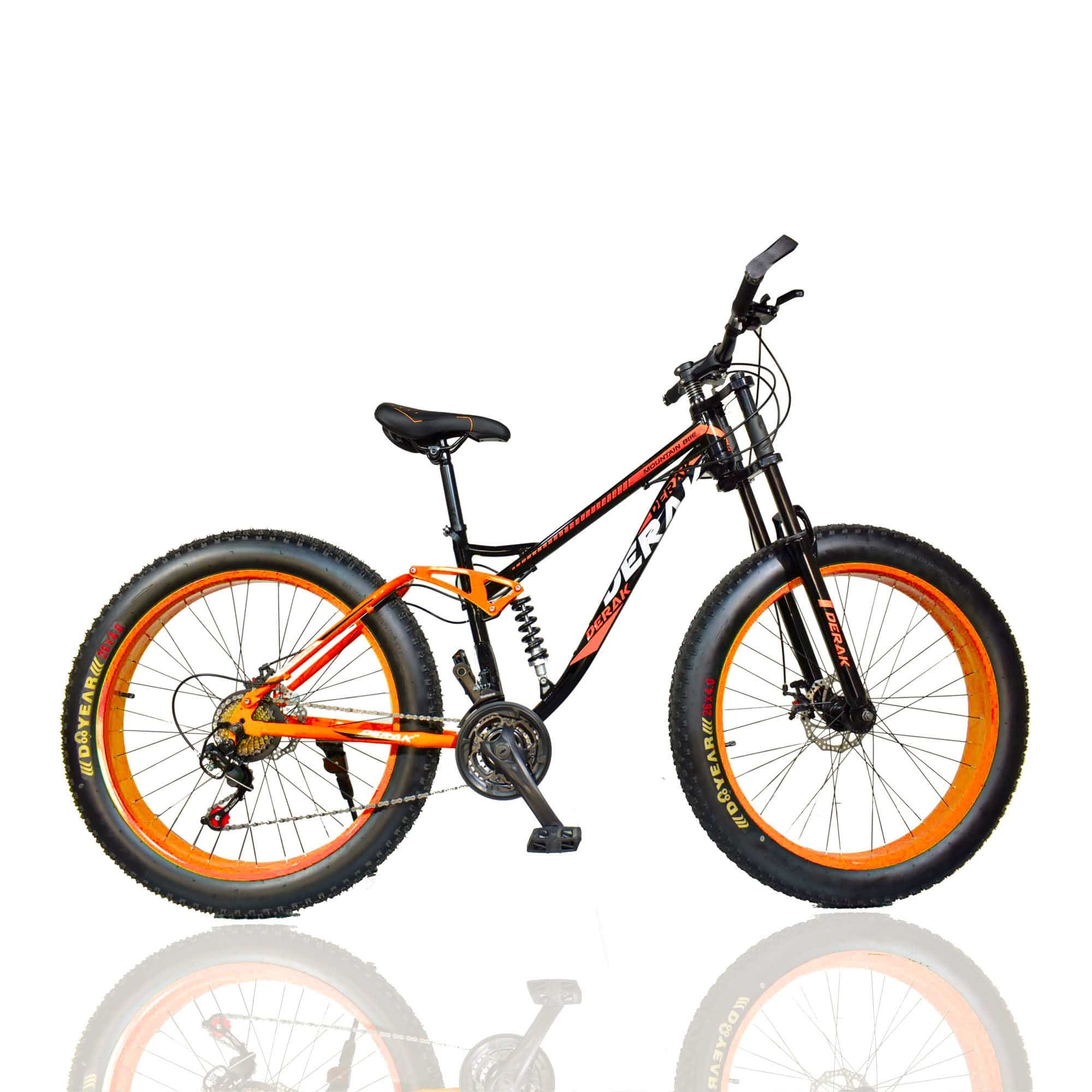Fat Bike 26 Inch Dual Suspension Orange - DerakBikes