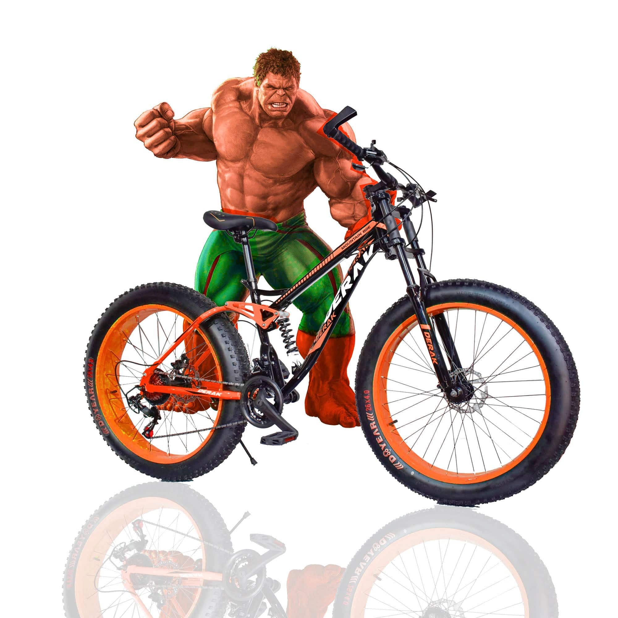 Fat Bike 26 Inch Dual Suspension Orange - DerakBikes