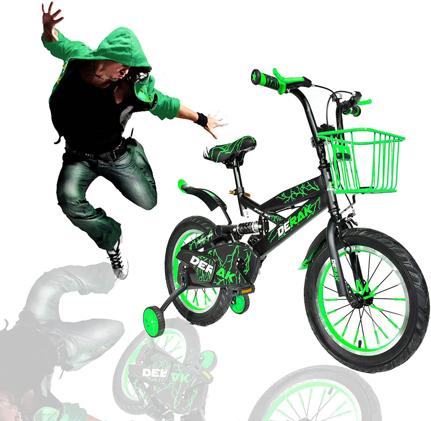 Kids Bicycle 12 Inch Step Up Mountain Green - DerakBikes