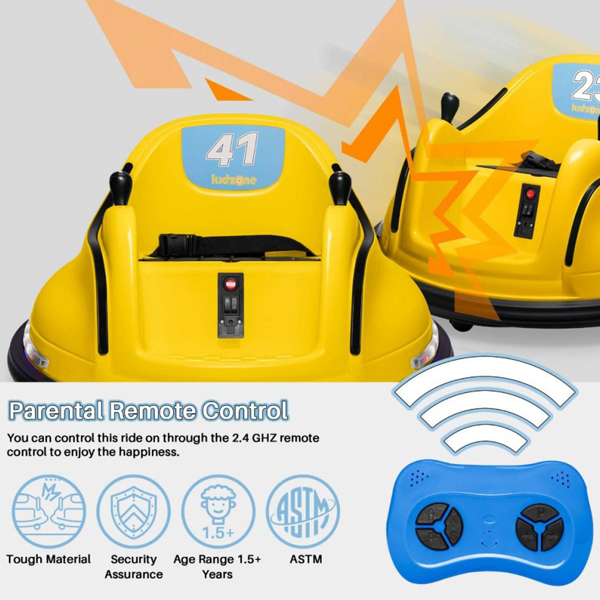 Kids Ride On Toys Bumper Car Yellow - DerakBikes