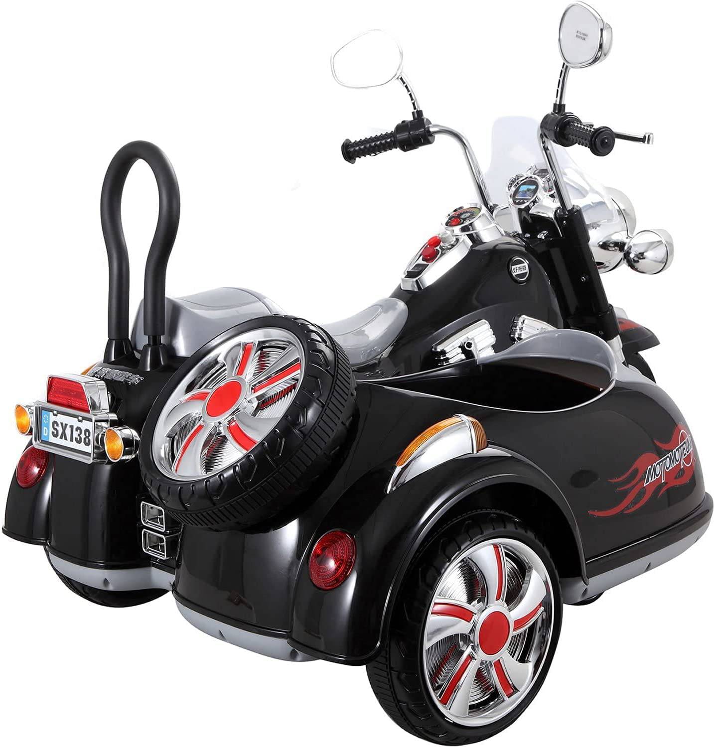 Ride On Bike Kids Twin Couple Sidecar SX138 Black-DerakBikes - DERAKBIKES